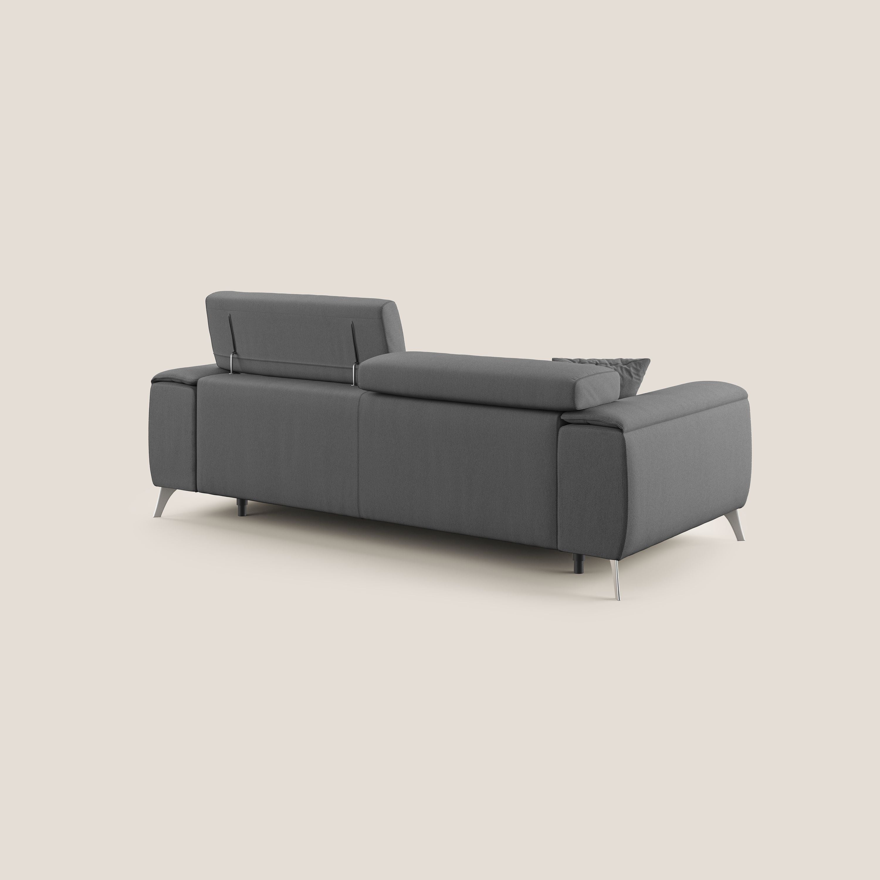 Fusion divano con sedute allungabili in tessuto smacchiabile T05 antracite - divani.store