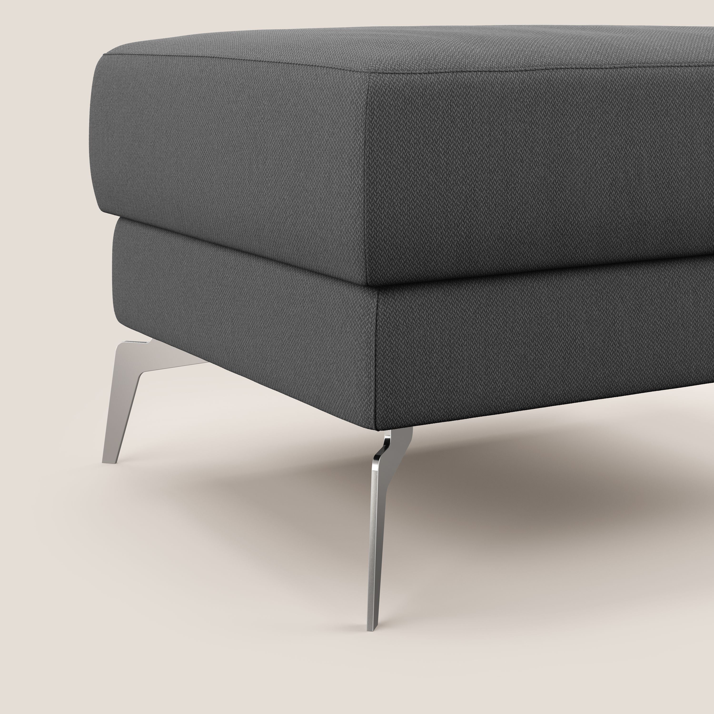 Star Pouf con piedini alti in tessuto smacchiabile T05 antracite - divani.store