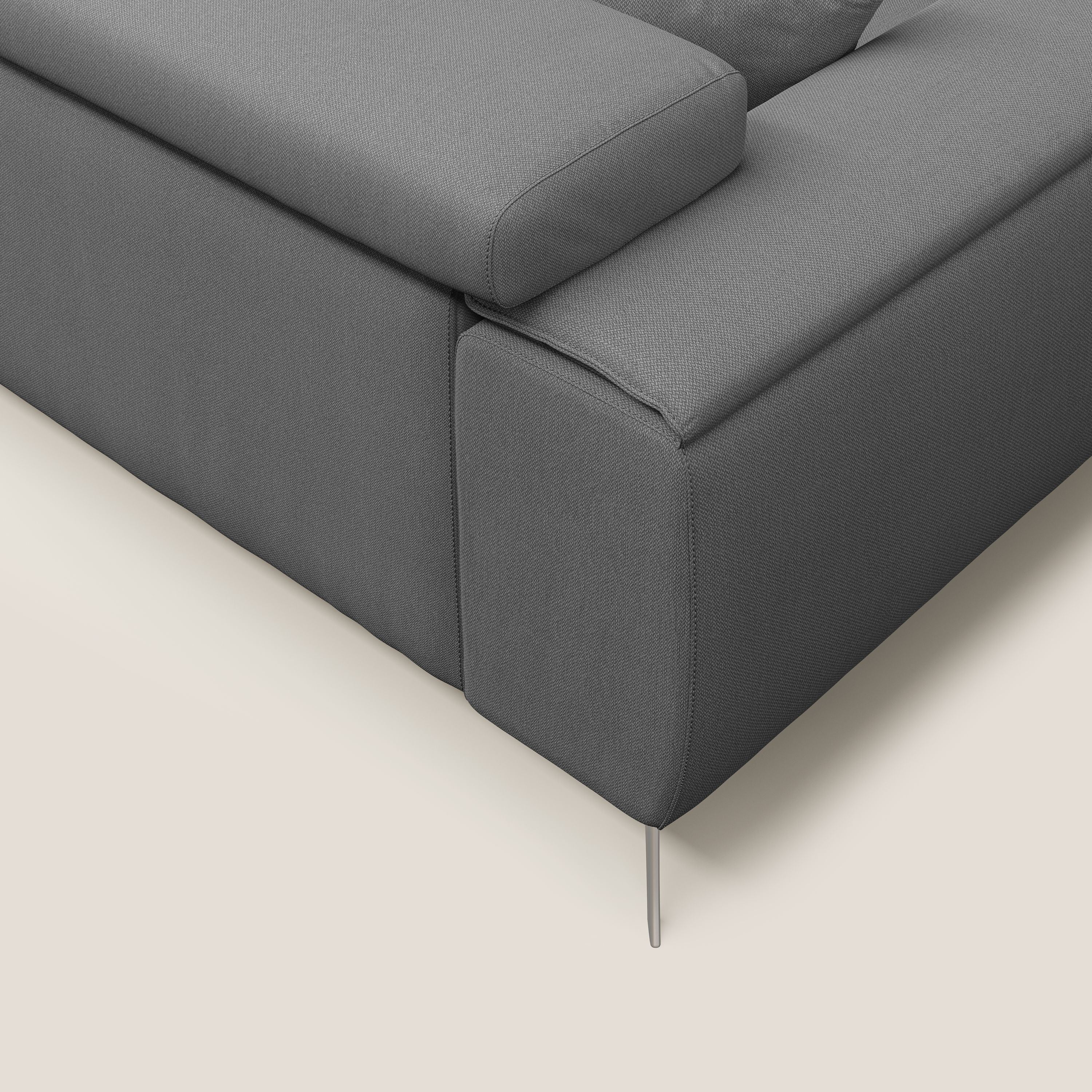 Fusion divano con sedute allungabili in tessuto smacchiabile T05 antracite - divani.store