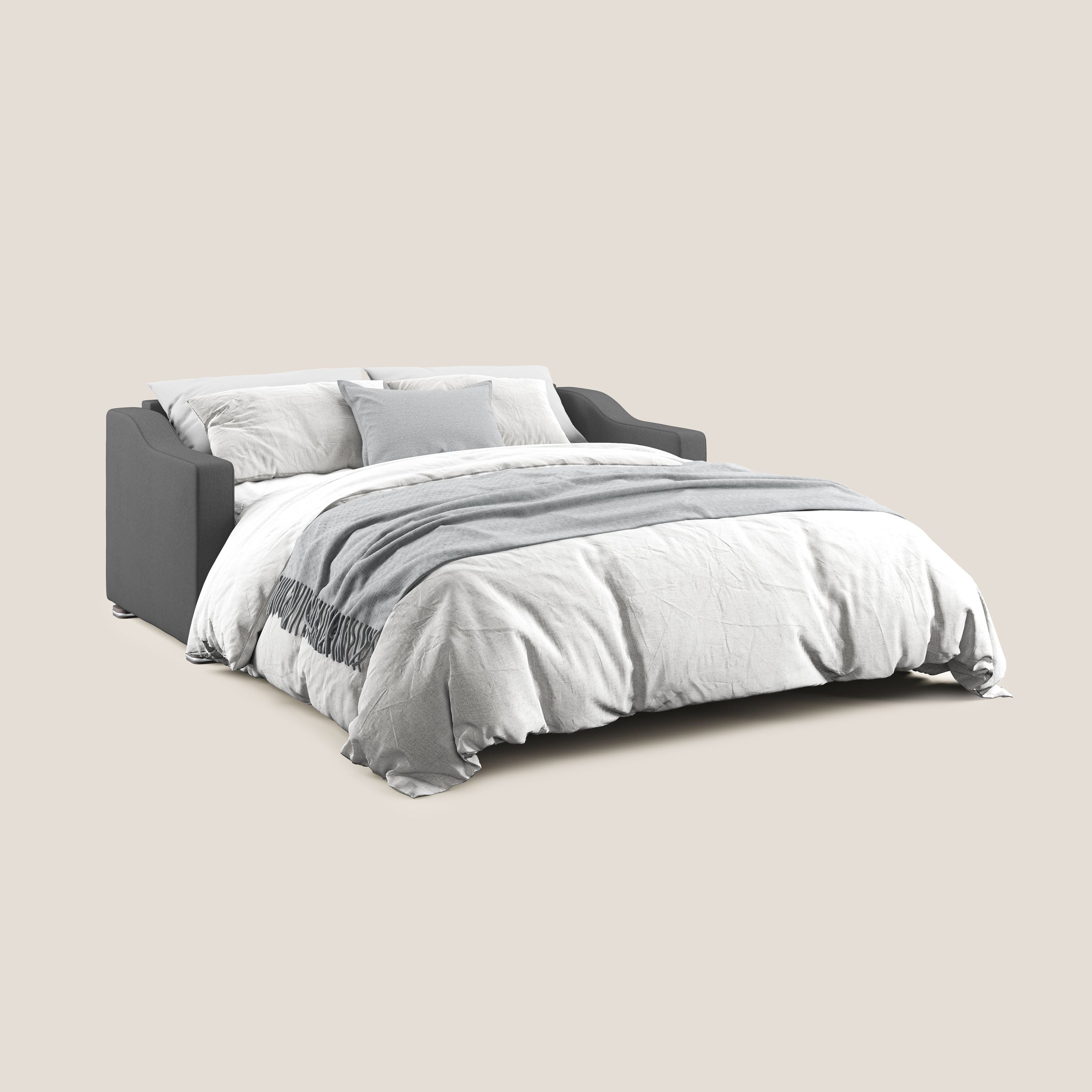 Amber divano letto matrimoniale in tessuto smacchiabile T05 antracite - divani.store