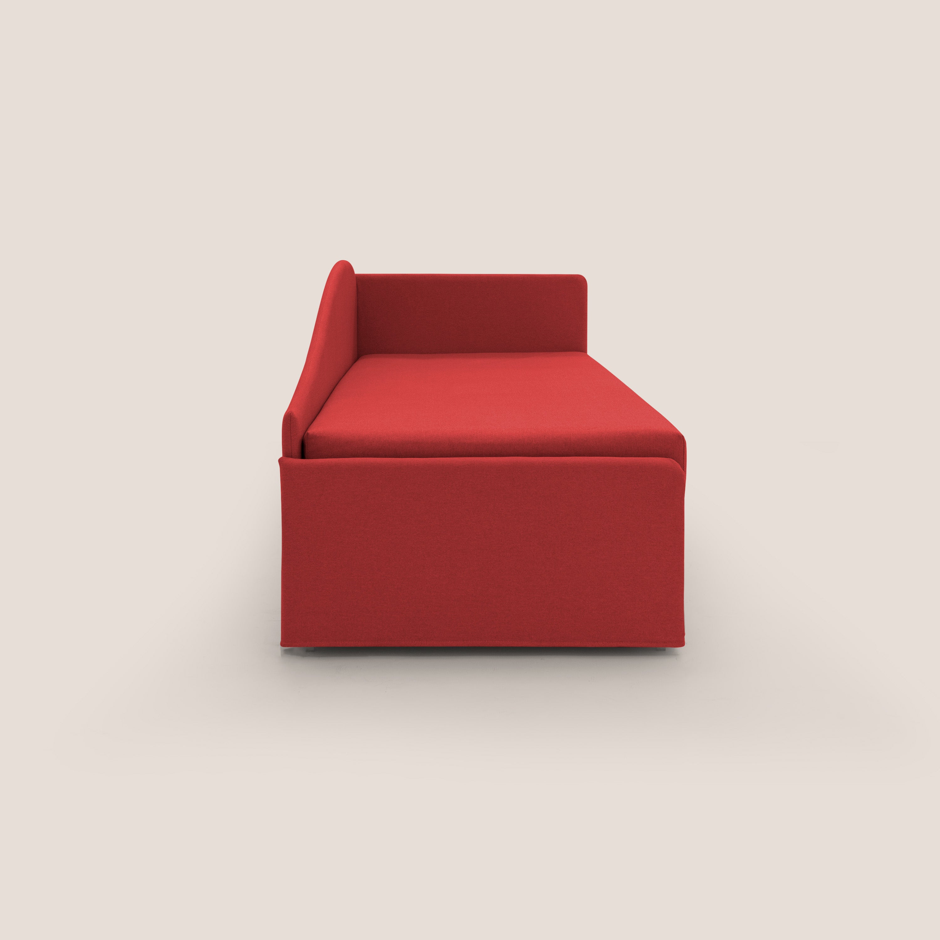 Nolo Divano duplex con doppio letto in tessuto simil cotone impermeabile T13 rosso - divani.store