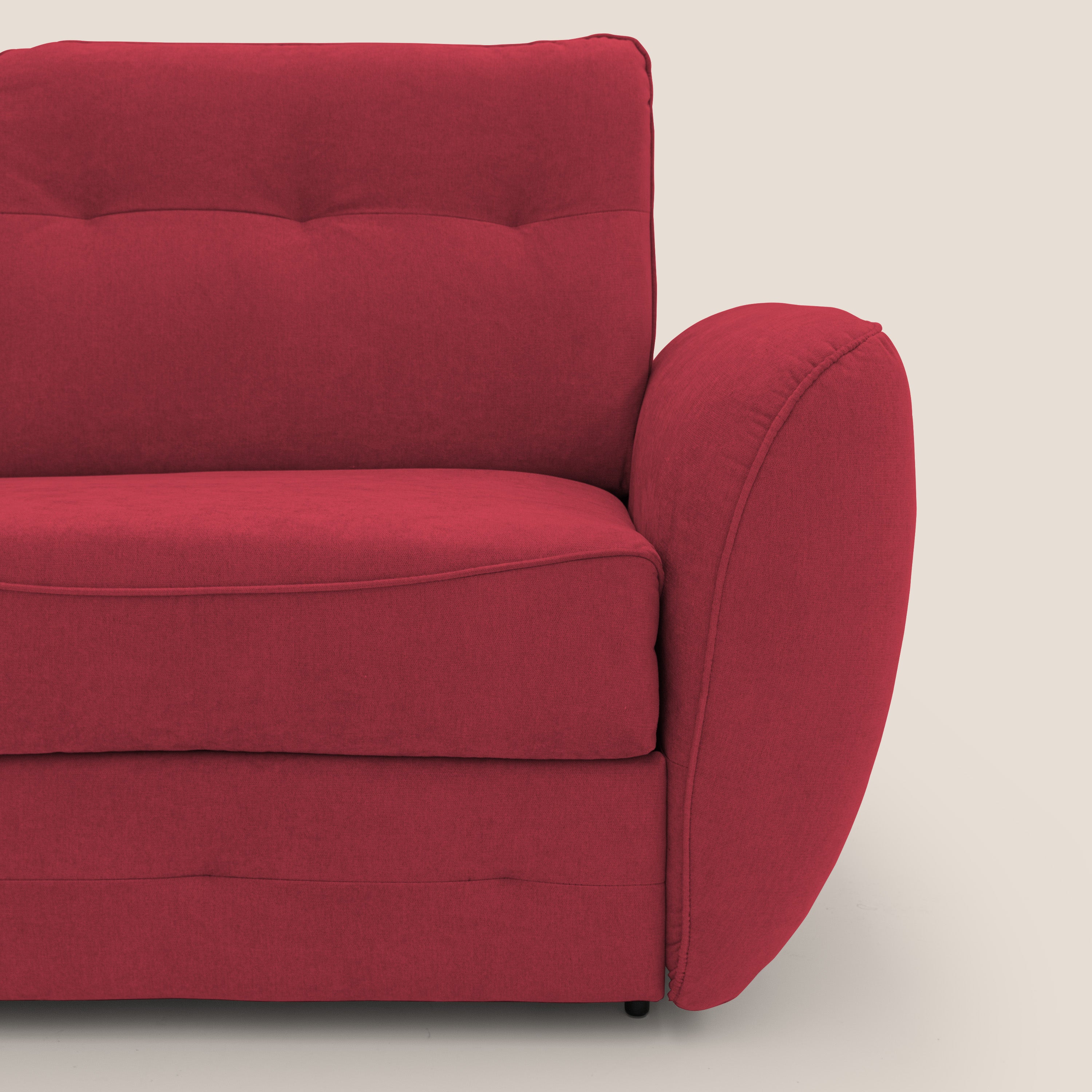 Zeus divano letto angolare con materasso H18 cm pouf mobile in tessuto impermeabile T02 - divani.store