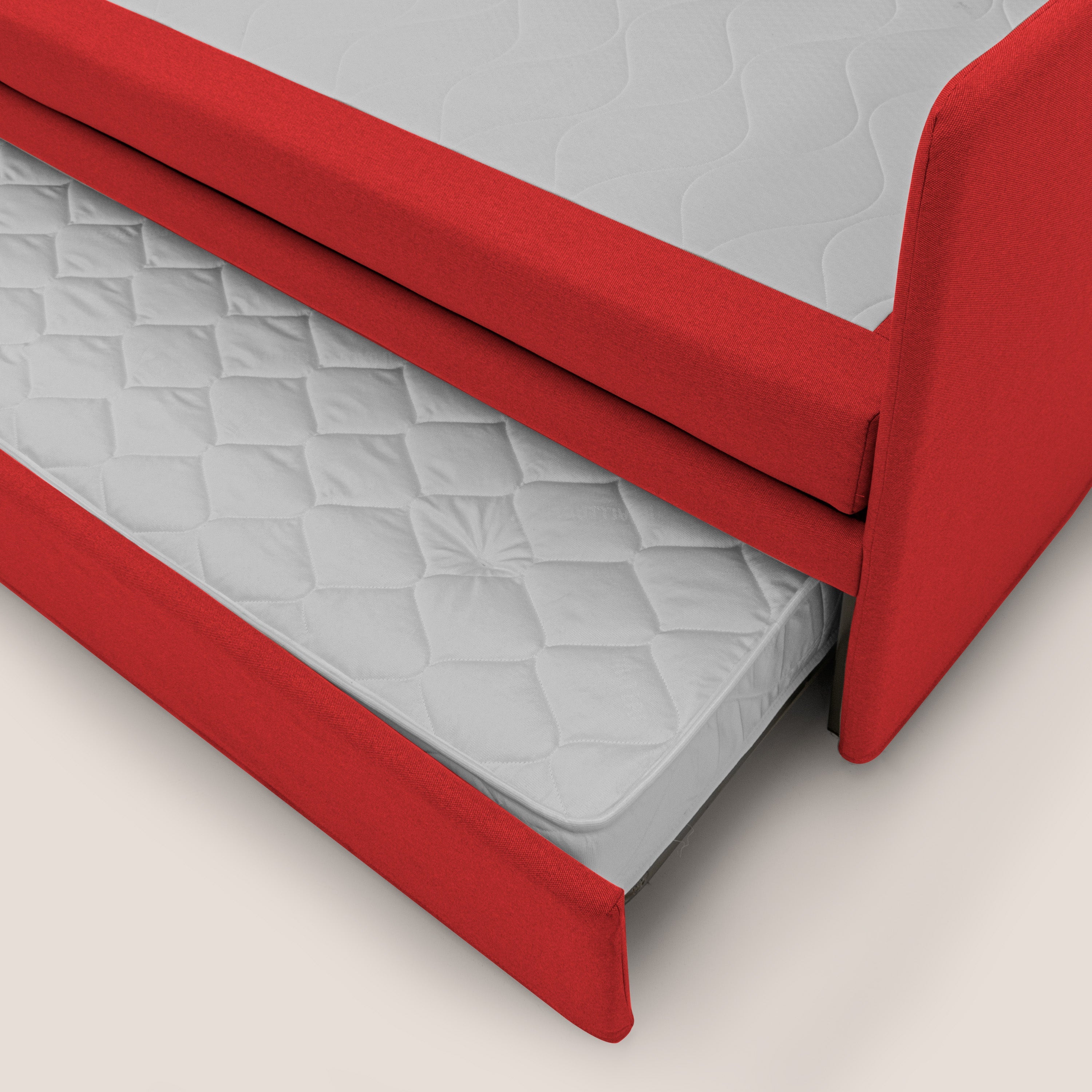 Nolo Divano duplex con doppio letto in tessuto simil cotone impermeabile T13 rosso - divani.store