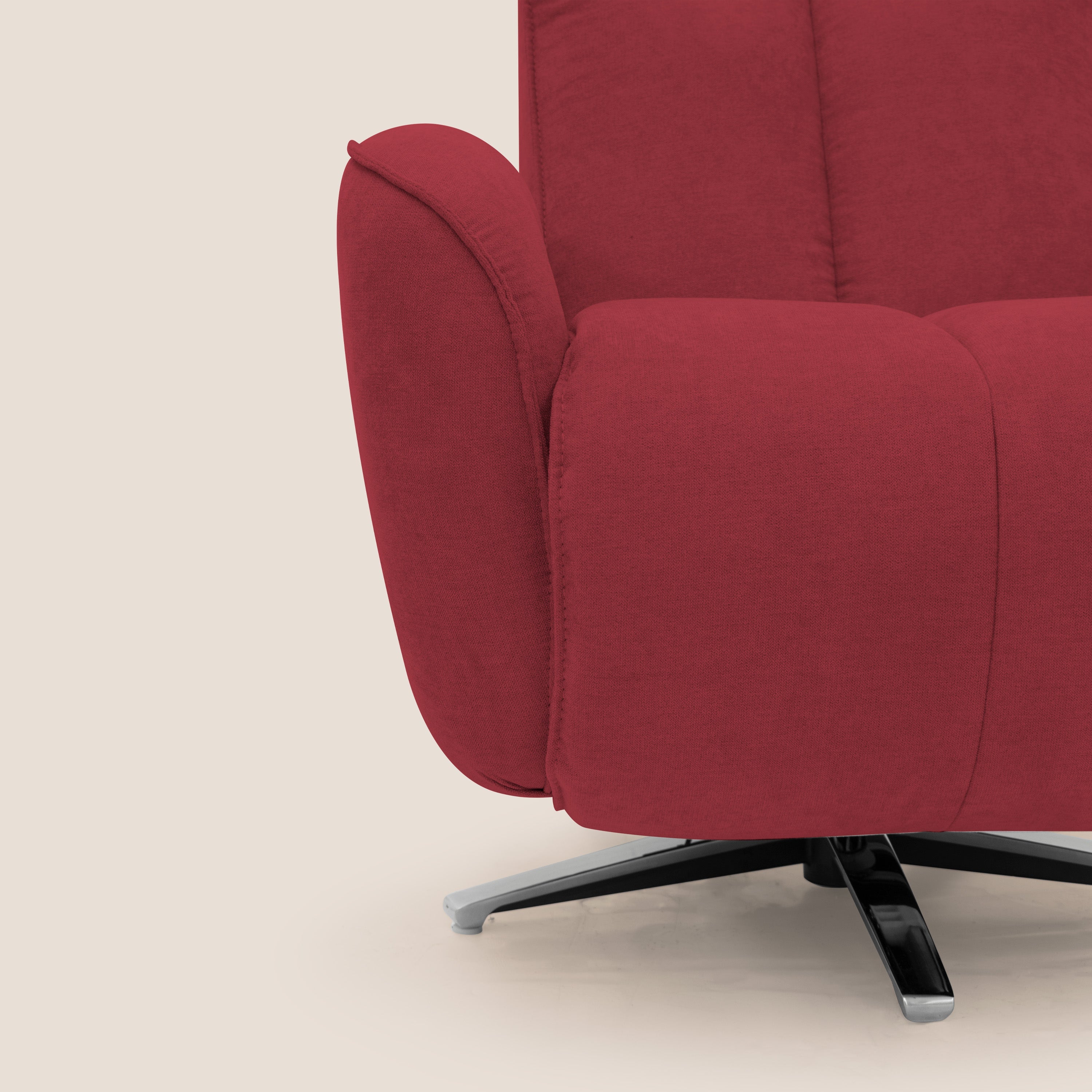 EVA Poltroncina RELAX in morbido tessuto impermeabile T02 rosso - divani.store