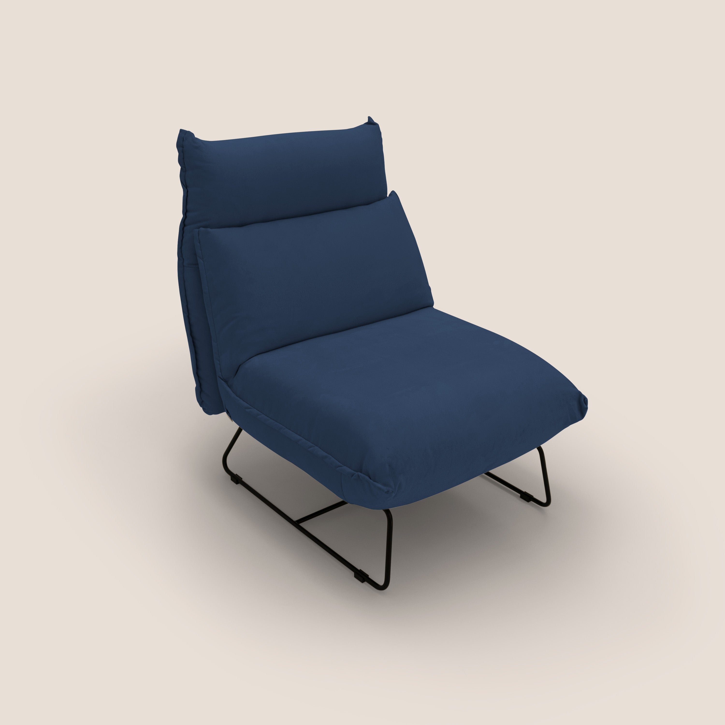 Tessa Poltroncina dal design moderno in morbida microfibra smacchiabile T11 blu - divani.store