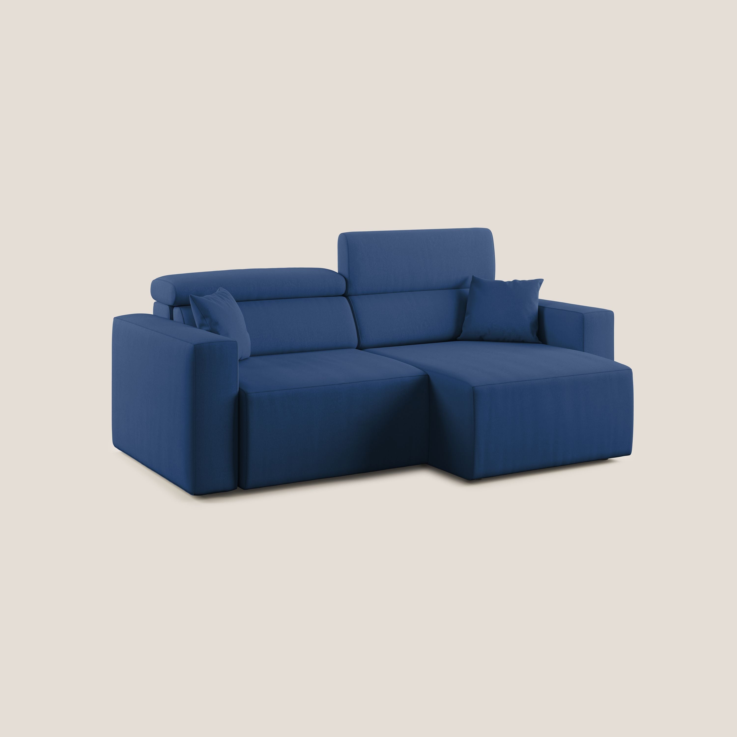 Orwell divano con seduta estraibile in microfibra smacchiabile T11 blu - divani.store