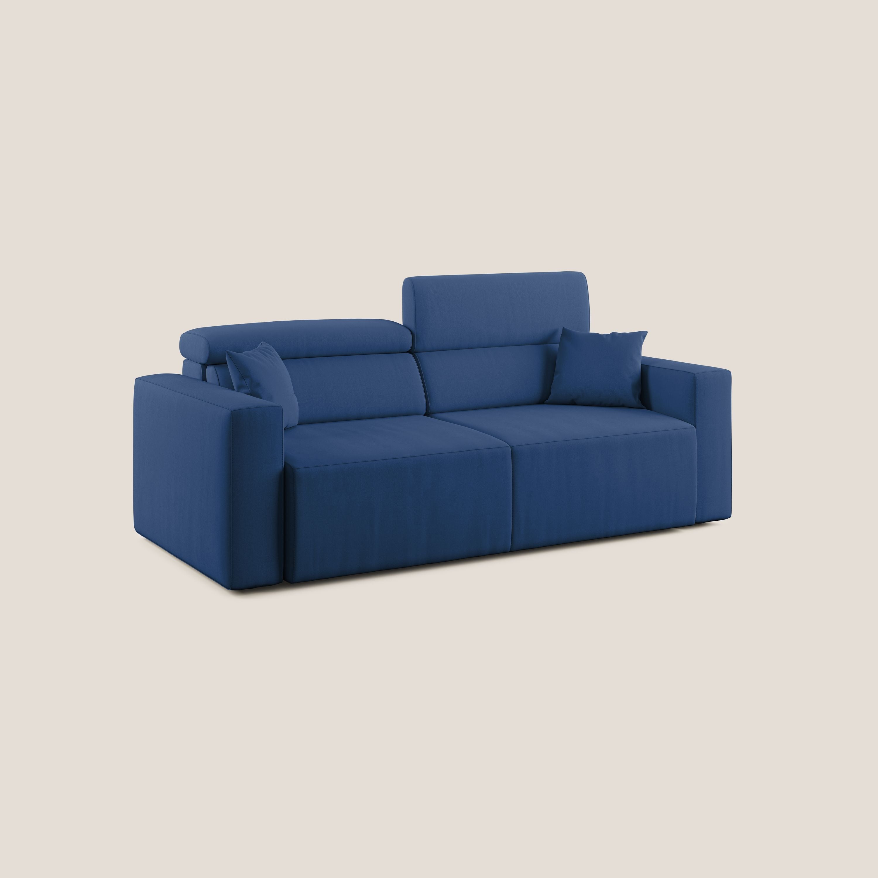Orwell divano con seduta estraibile in microfibra smacchiabile T11 blu - divani.store