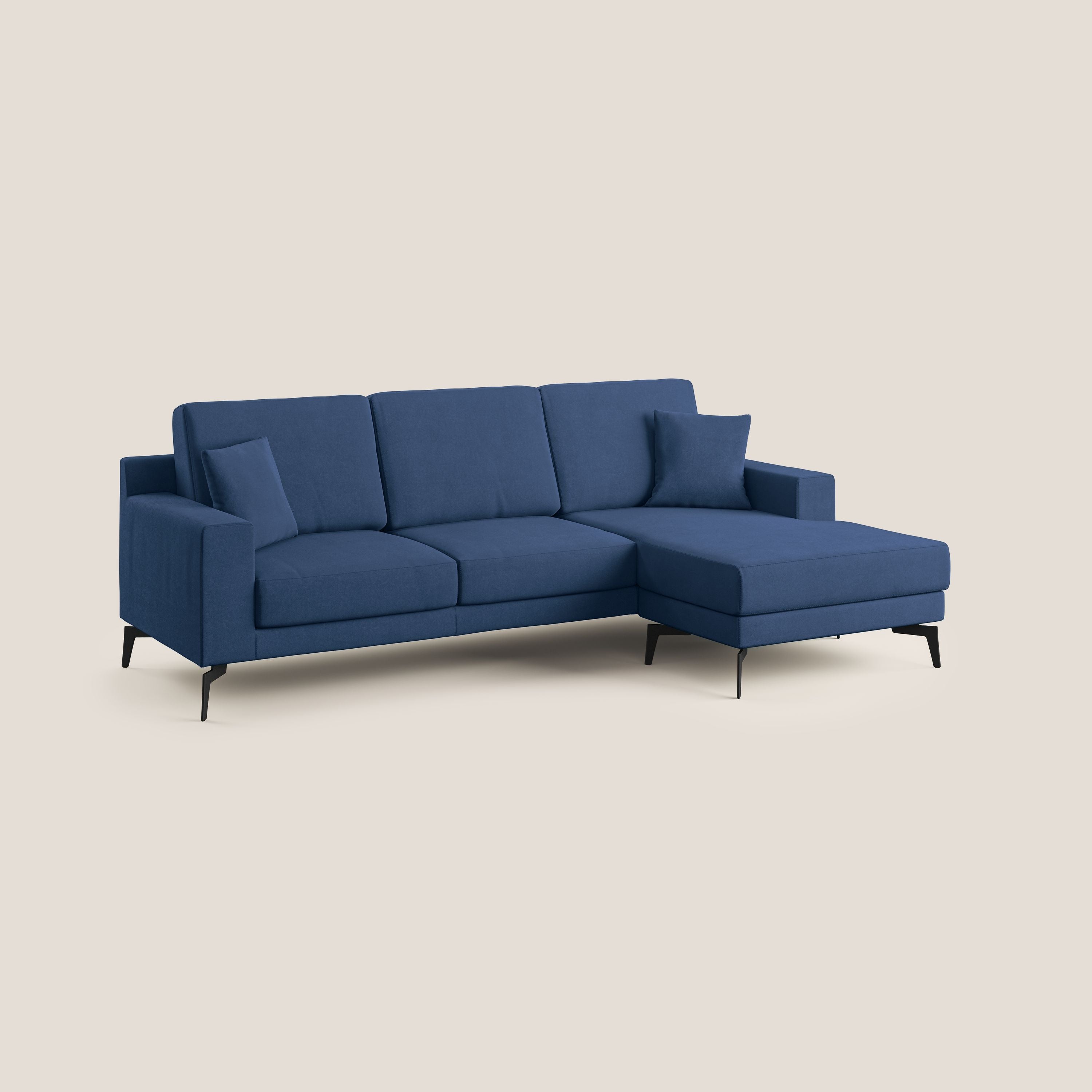 Prestige divano angolare reversibile in microfibra smacchiabile T11 blu - divani.store