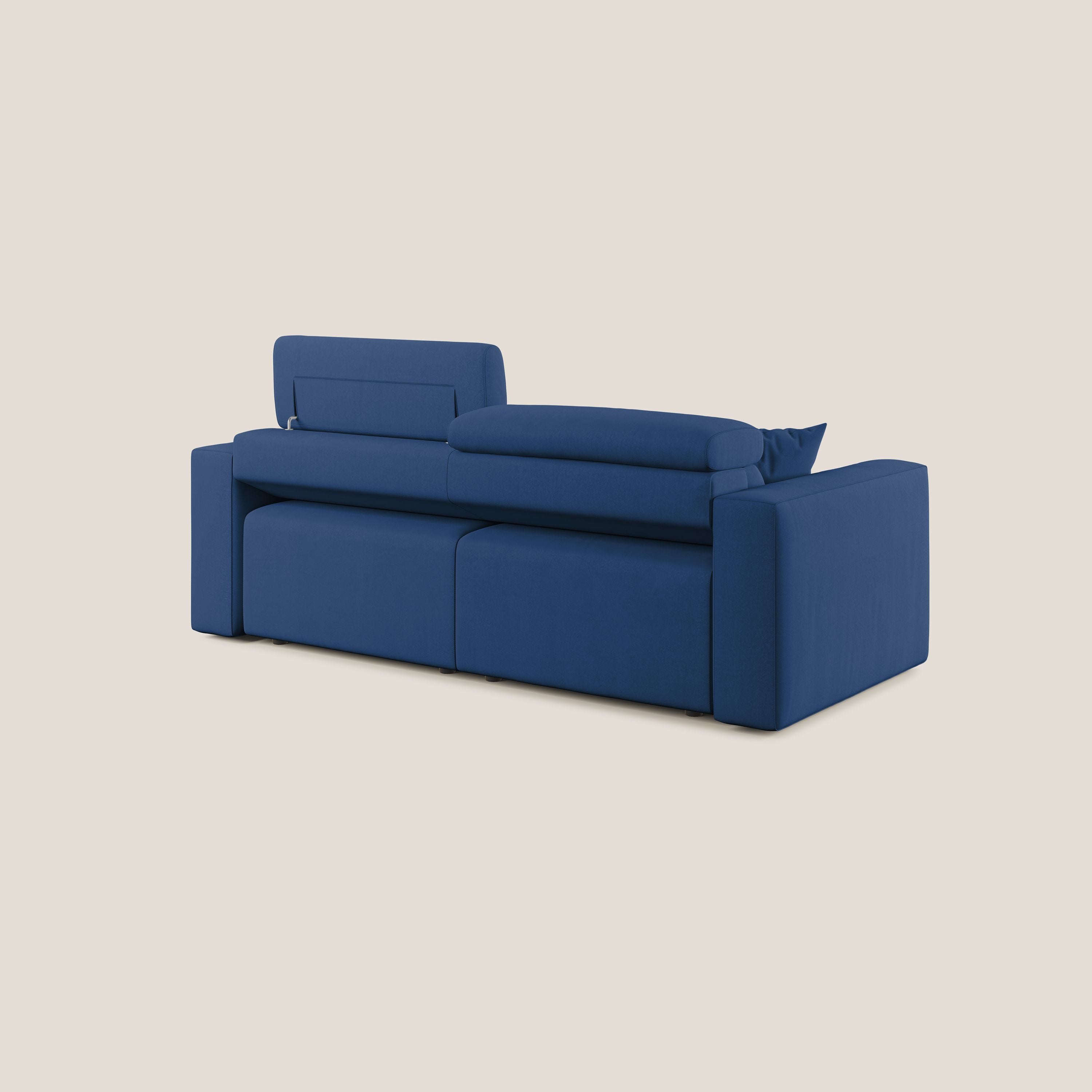 Orwell divano con seduta estraibile in microfibra smacchiabile T11 blu - divani.store