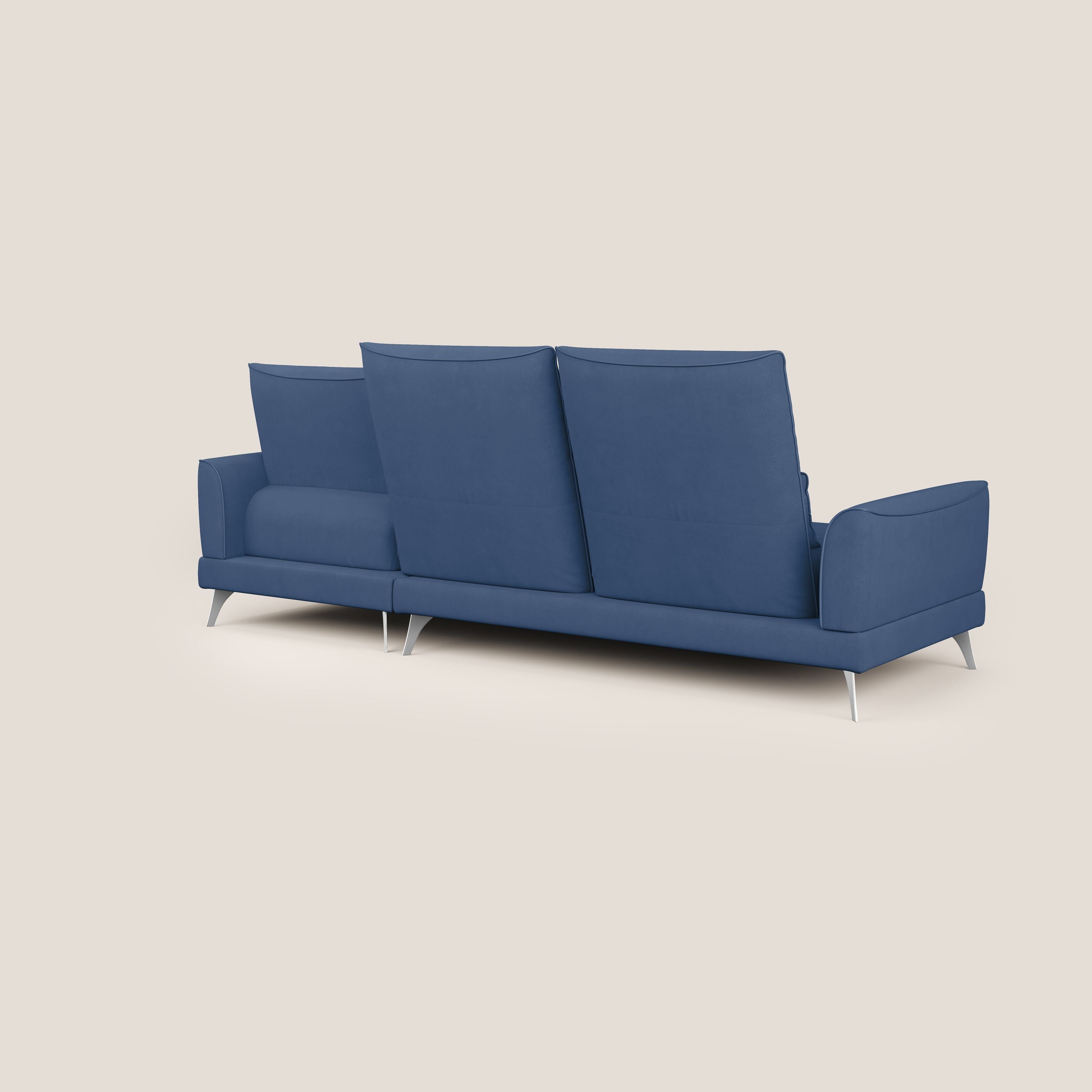 Tommy Divano angolare con relax e schienali traslanti in microfibra smacchiabile T11 blu - divani.store