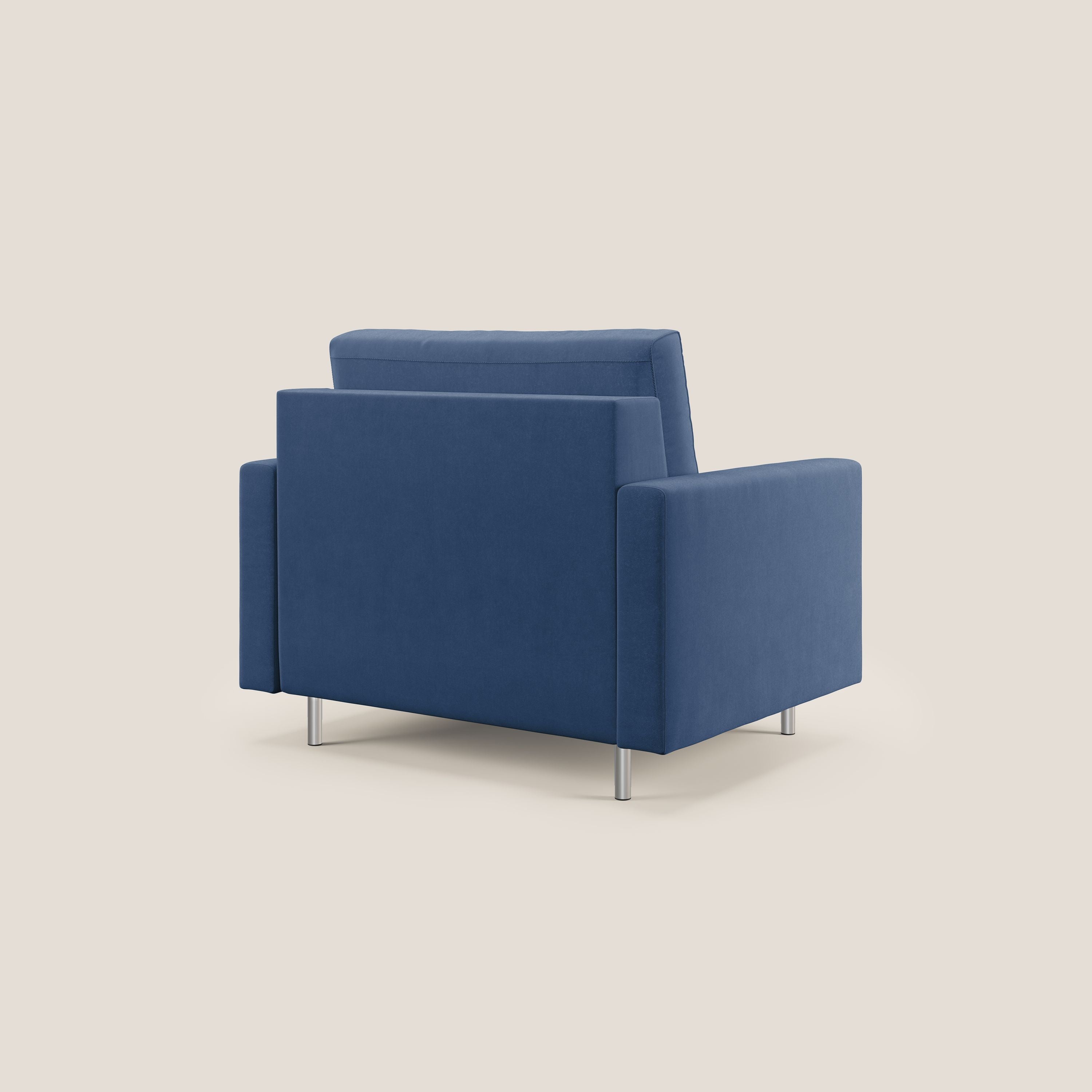 Megan poltrona letto in microfibra smacchiabile T11 blu - divani.store