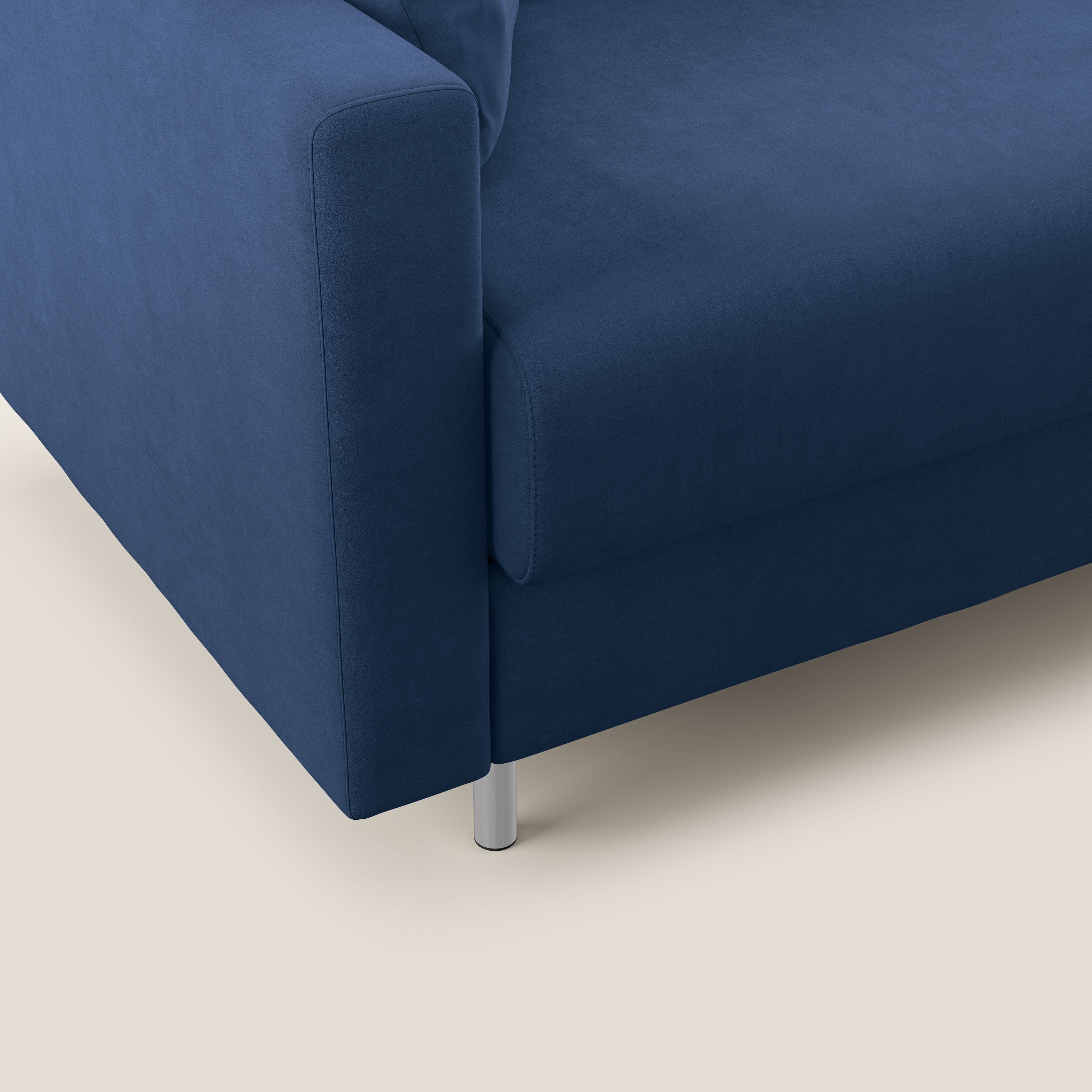 Megan divano letto angolare in microfibra smacchiabile T11 blu - divani.store