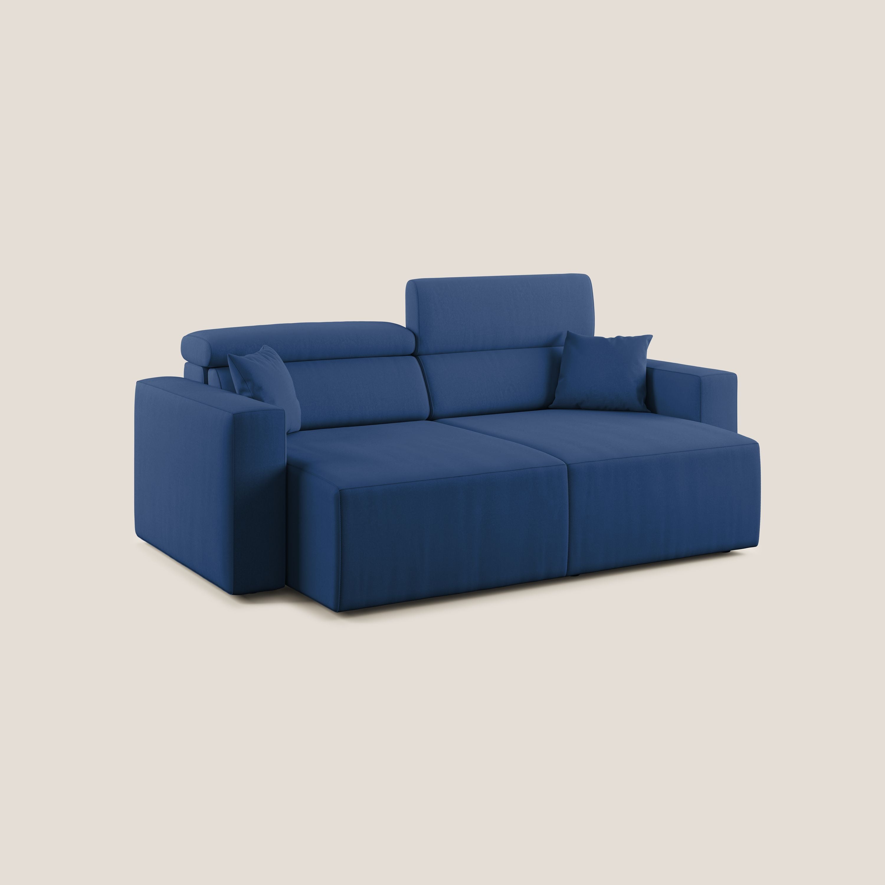 Orwell divano con seduta estraibile in microfibra smacchiabile T11 blu - divani.store