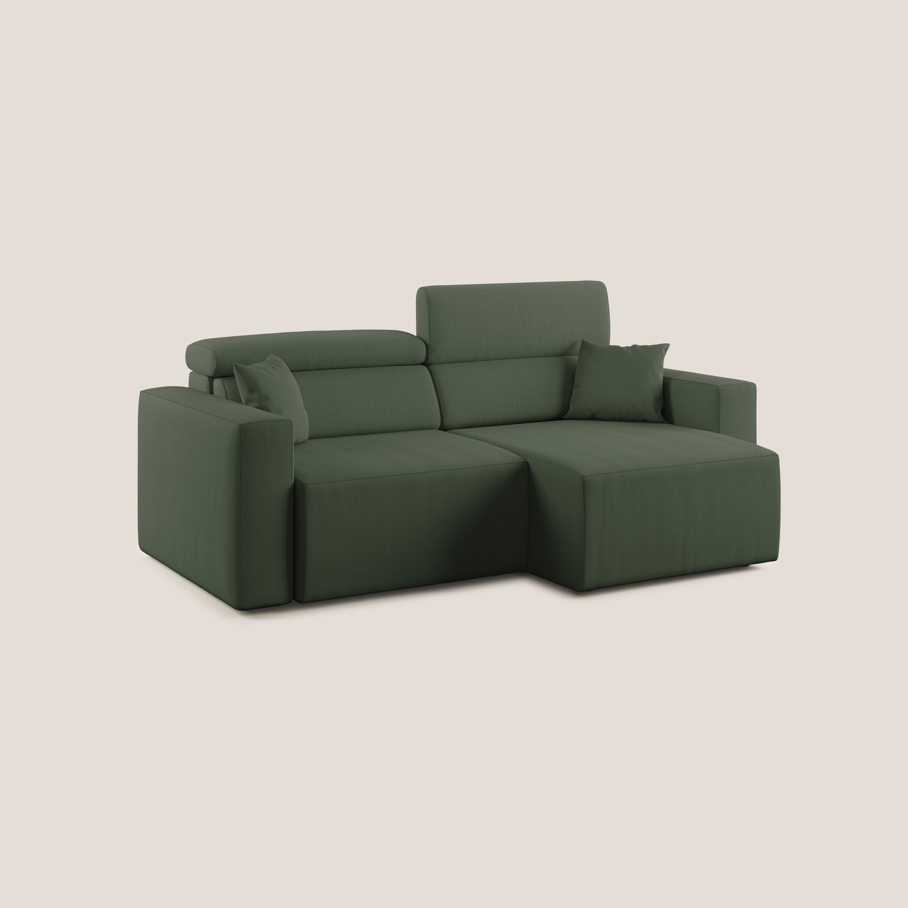 Orwell divano con seduta estraibile in microfibra smacchiabile T11 verde - divani.store