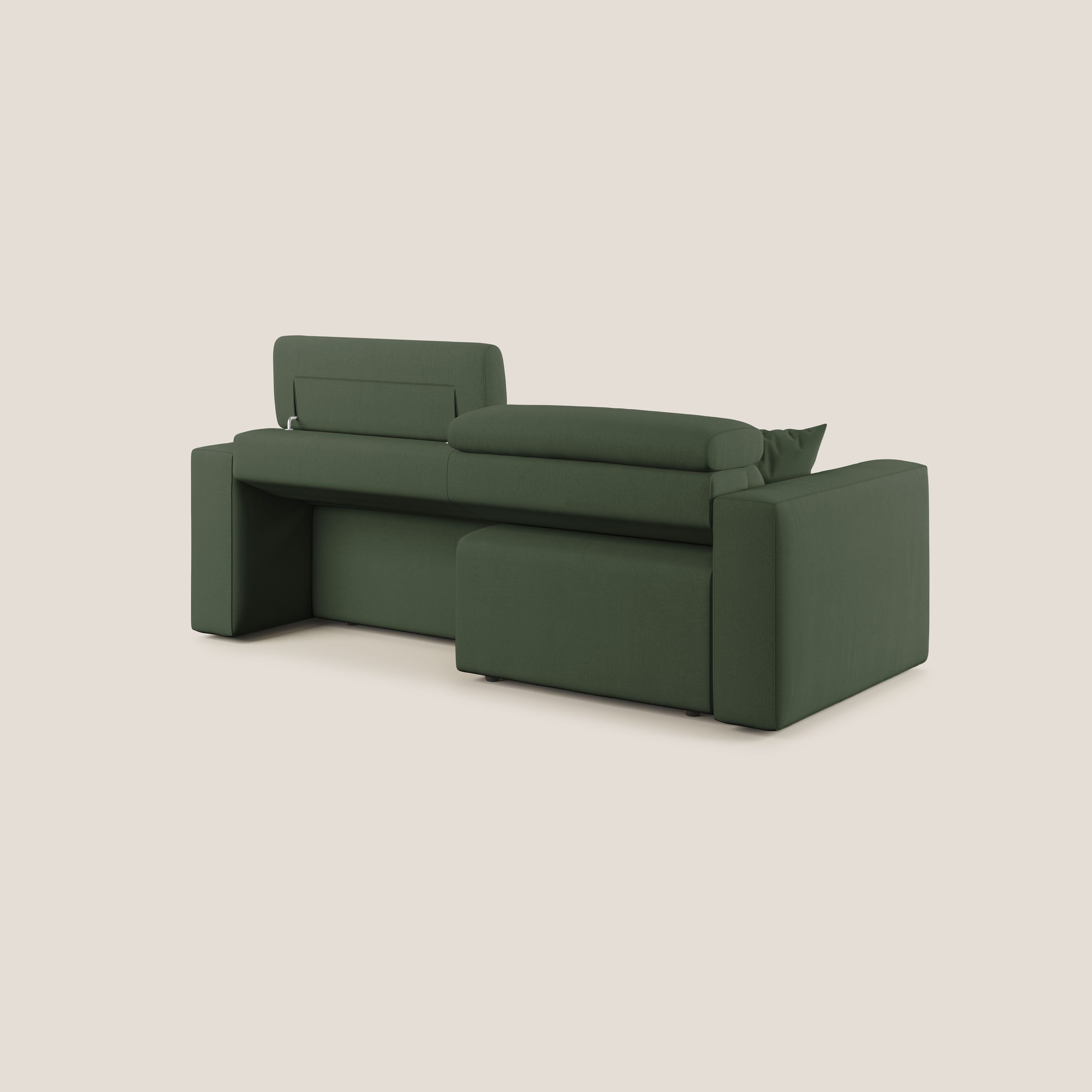 Orwell divano con seduta estraibile in microfibra smacchiabile T11 verde - divani.store