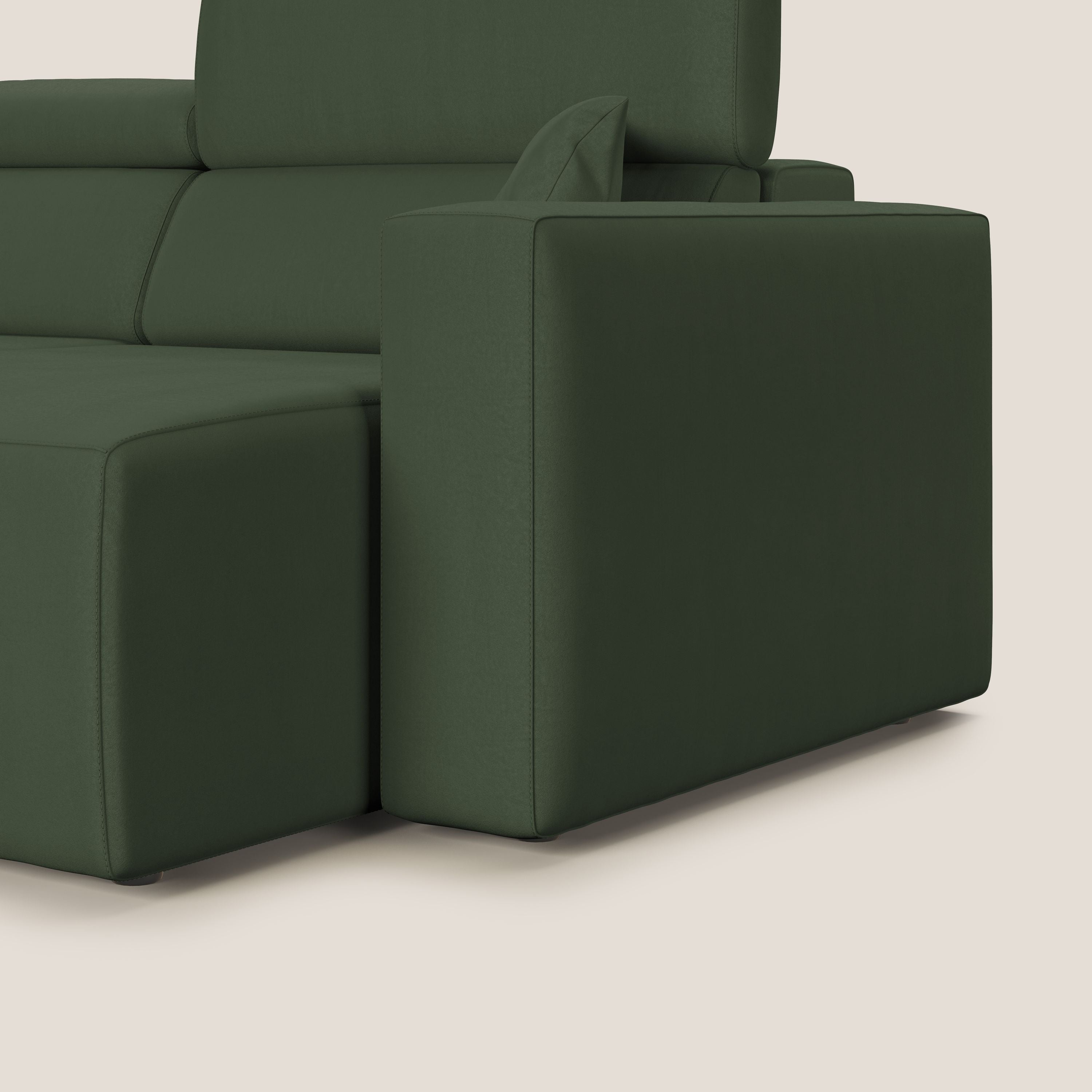 Orwell divano con seduta estraibile in microfibra smacchiabile T11 verde - divani.store