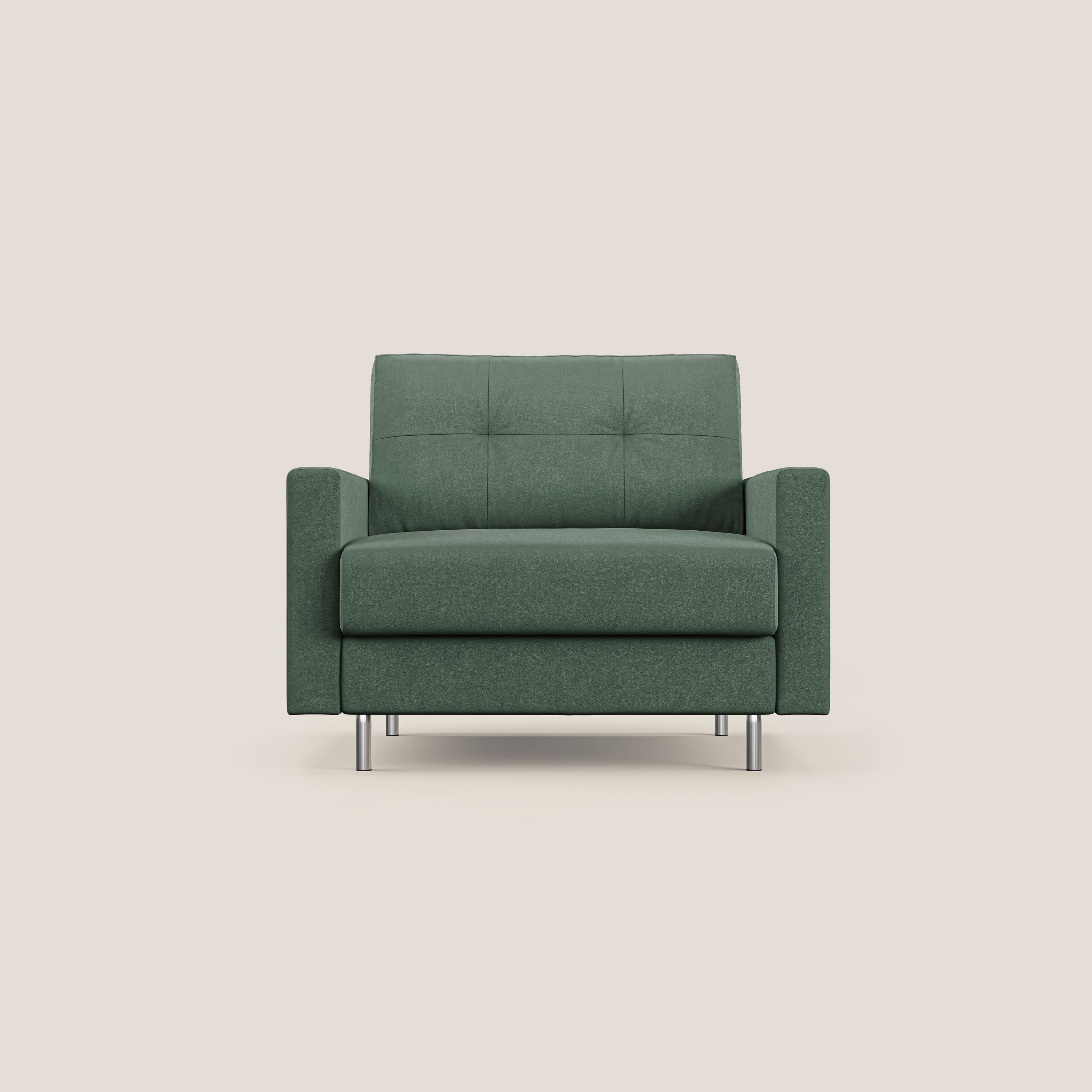 Megan poltrona letto in microfibra smacchiabile T11 verde - divani.store
