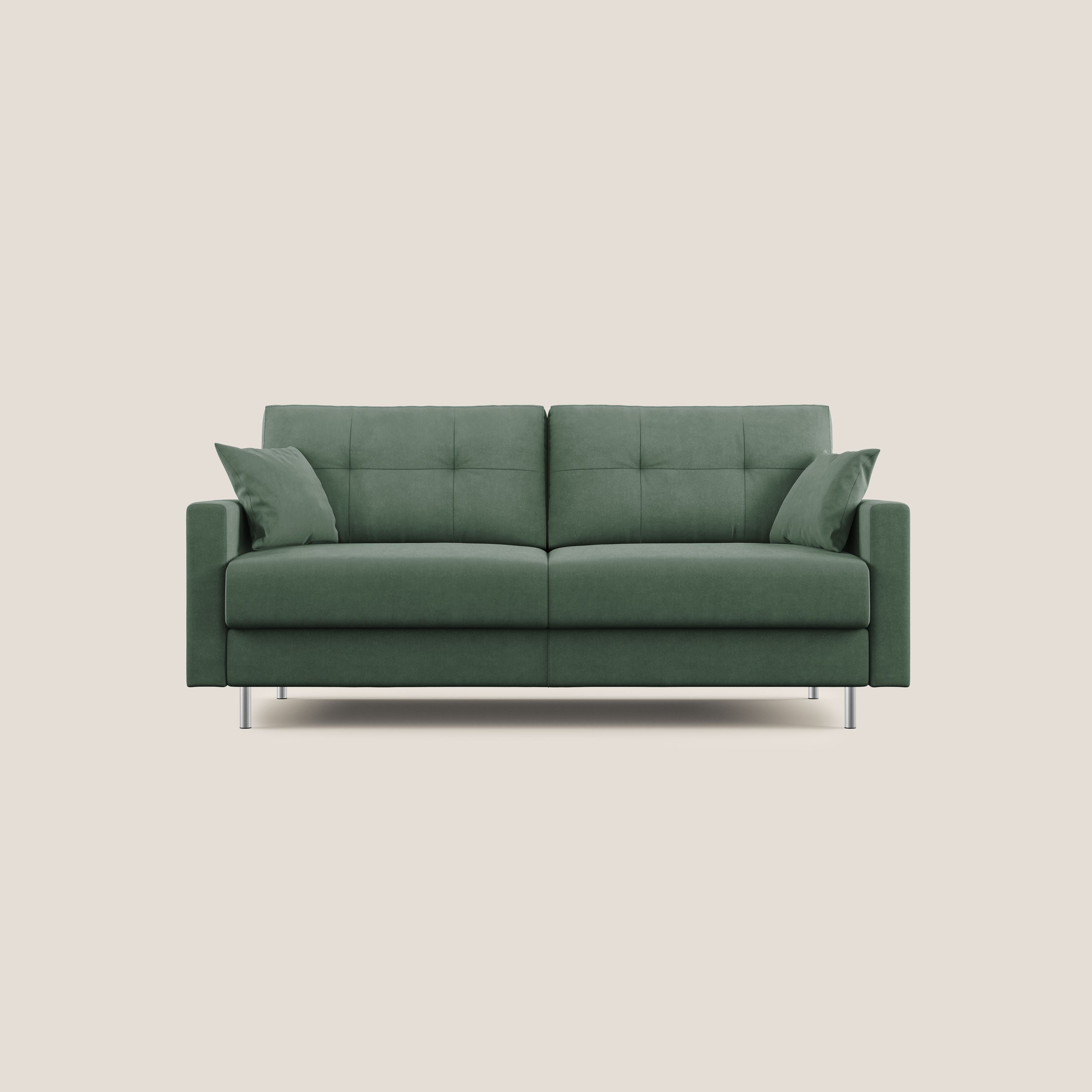 Megan divano letto matrimoniale in microfibra smacchiabile T11 verde - divani.store