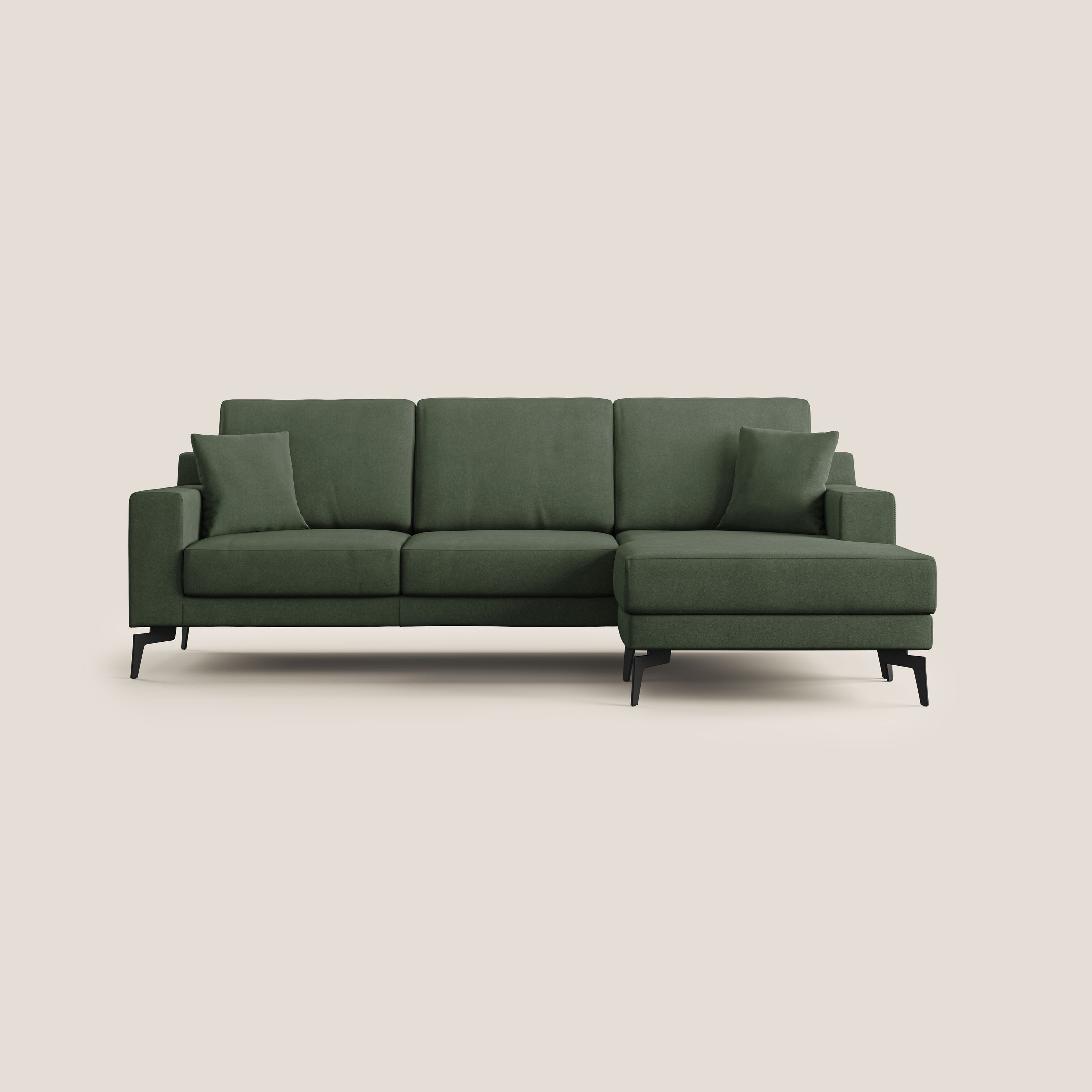 Prestige divano angolare reversibile in microfibra smacchiabile T11 verde - divani.store