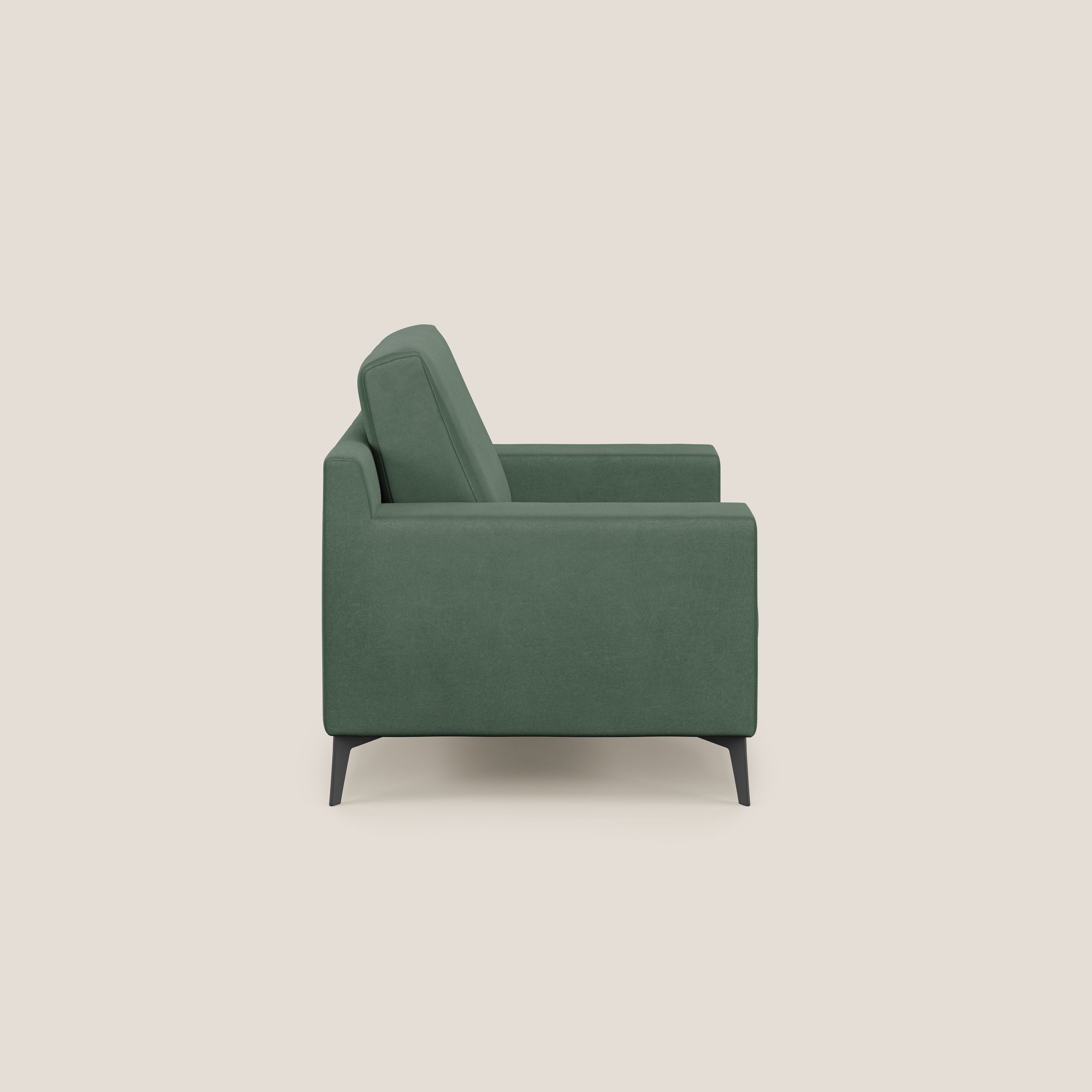 Prestige poltroncina moderna in microfibra smacchiabile T11 verde - divani.store