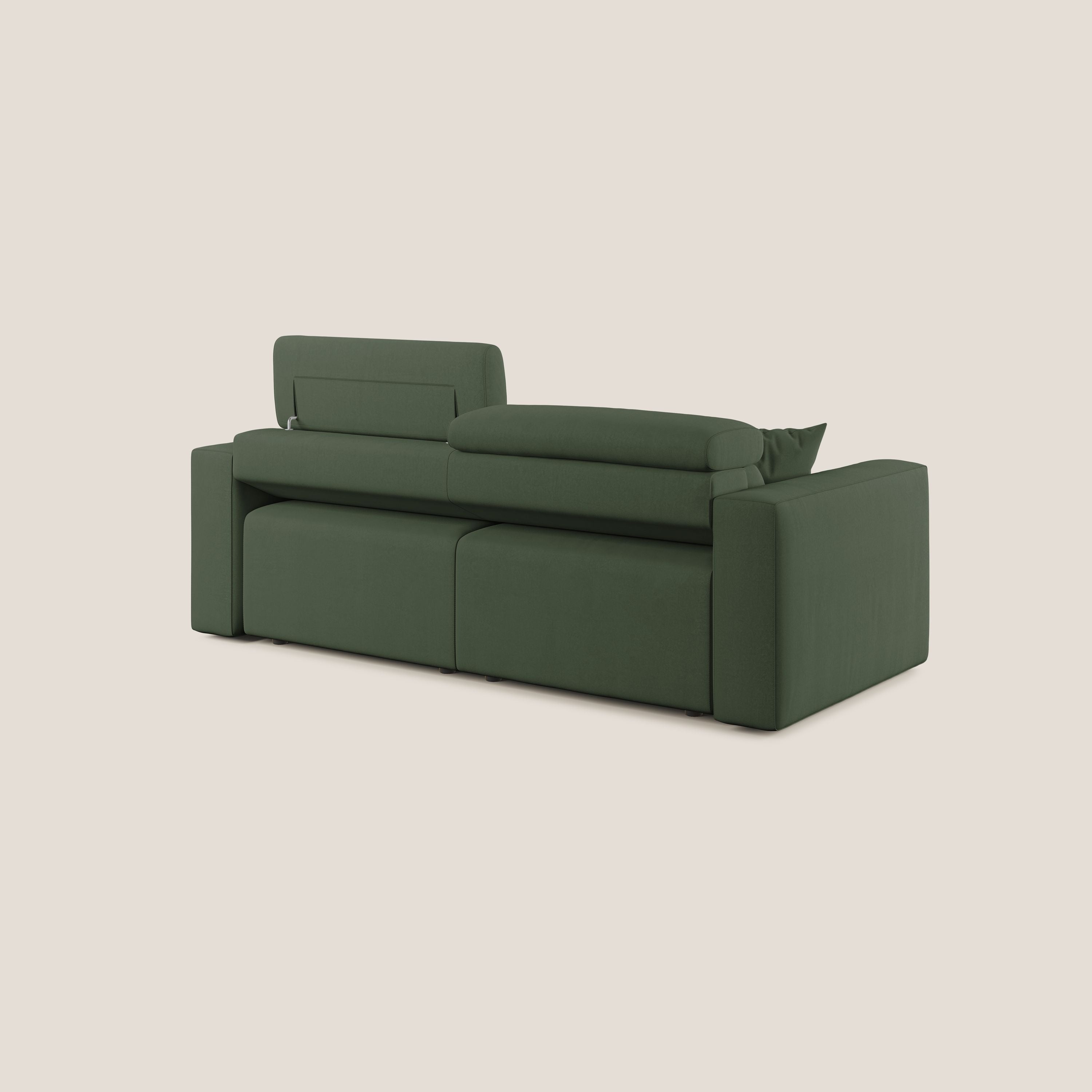 Orwell divano con seduta estraibile in microfibra smacchiabile T11 verde - divani.store