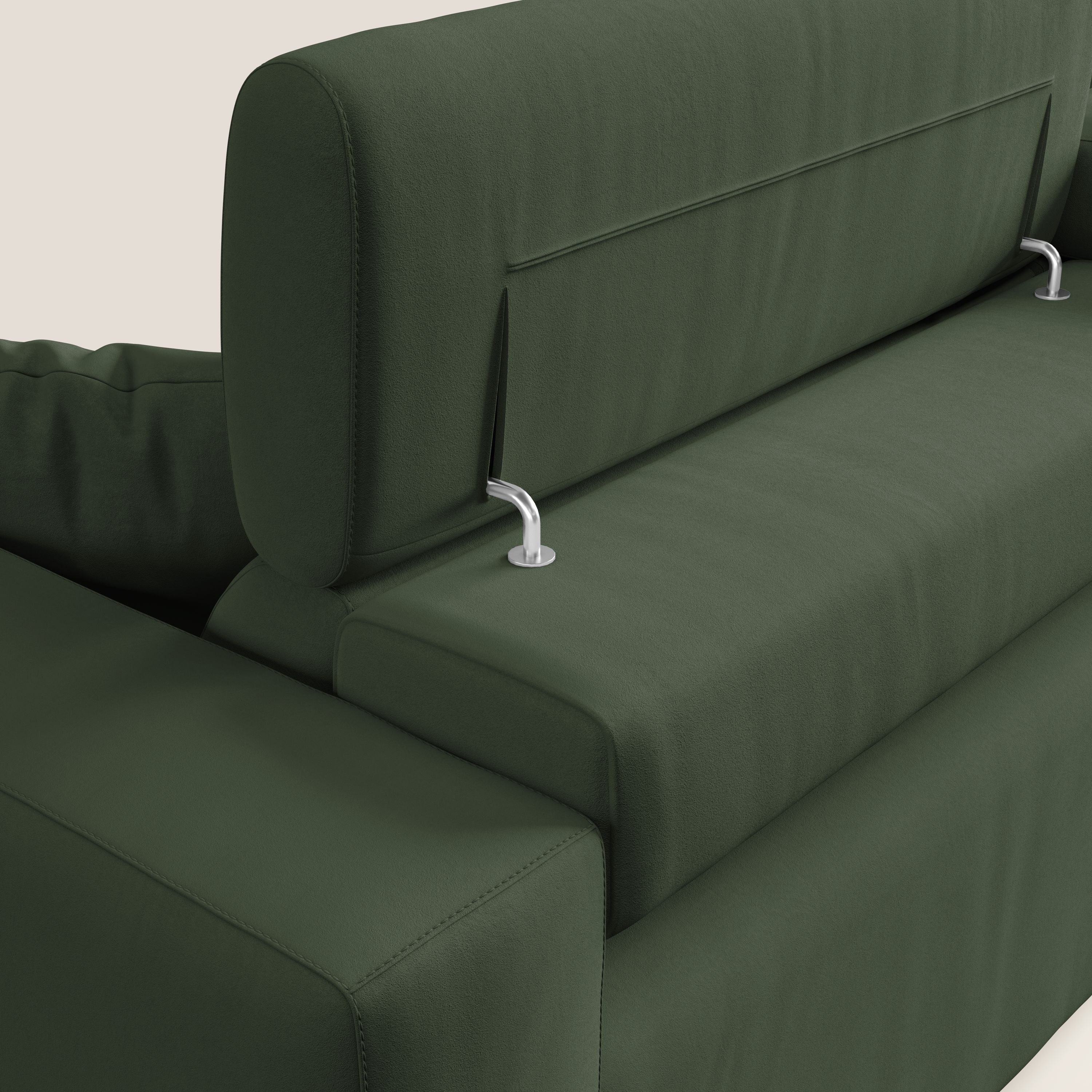 Orwell divano con seduta estraibile in microfibra smacchiabile T11 verde - divani.store