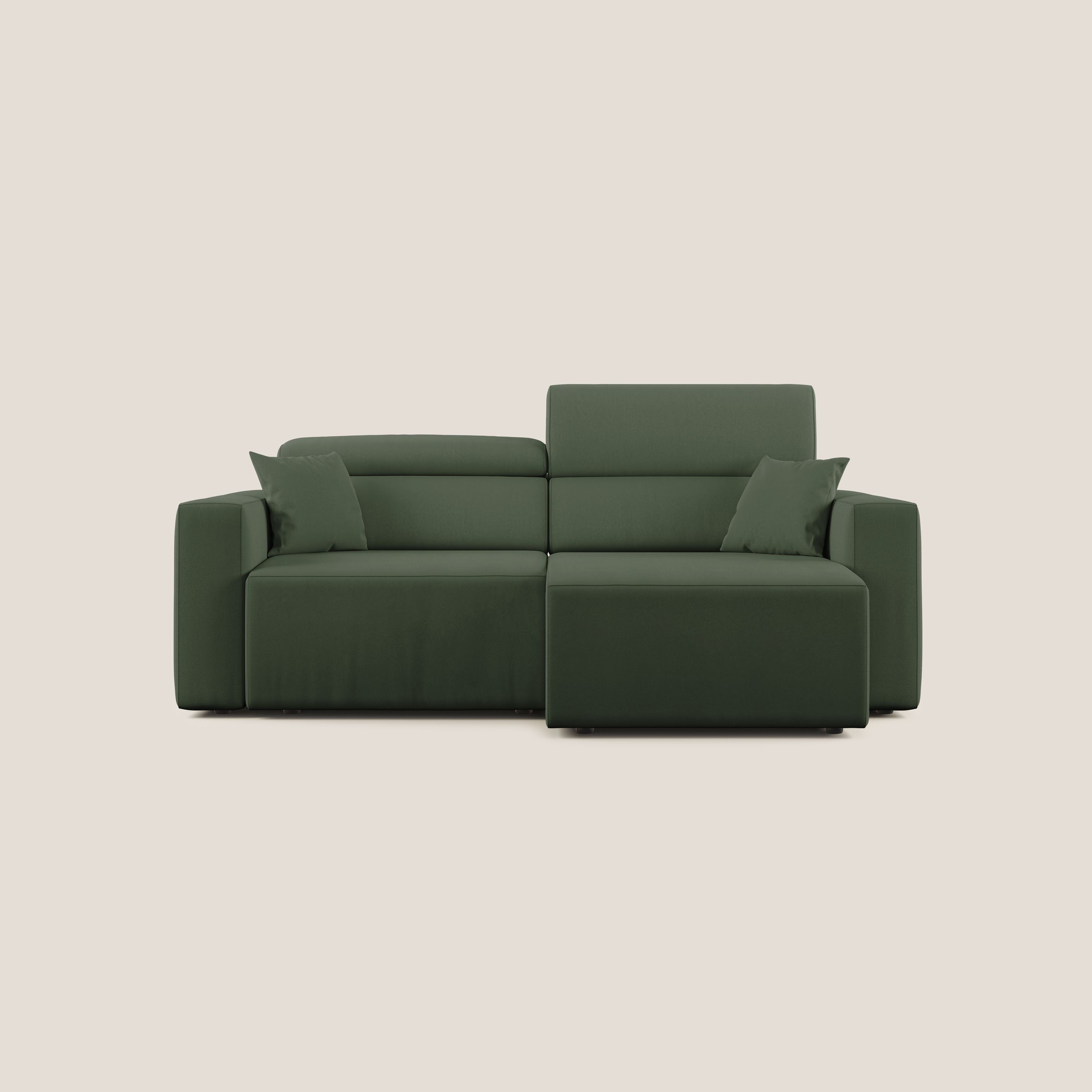 Orwell divano con seduta estraibile in microfibra smacchiabile T11 verde - divani.store