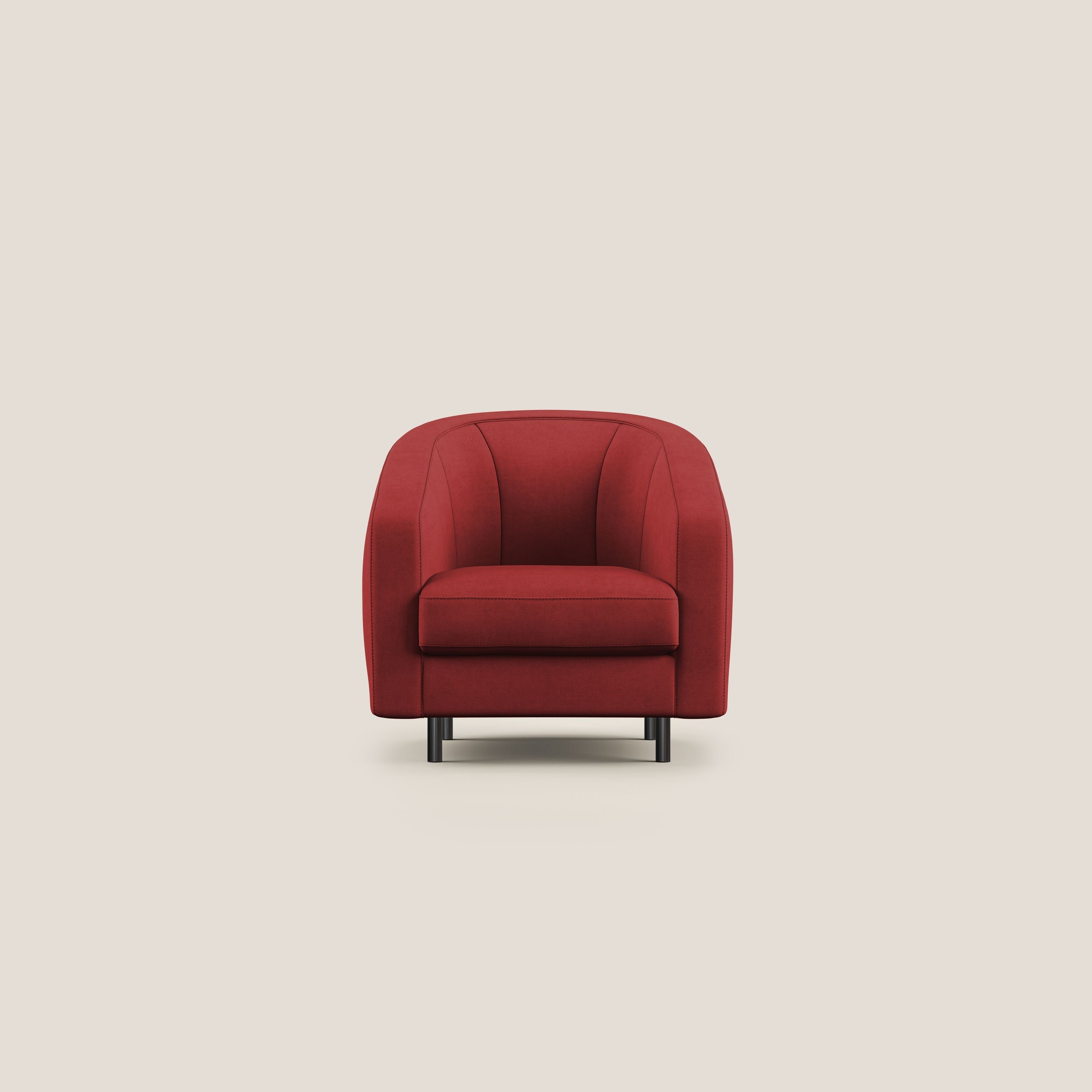 Pandora Poltroncina in tessuto morbido impermeabile T02 rosso - divani.store