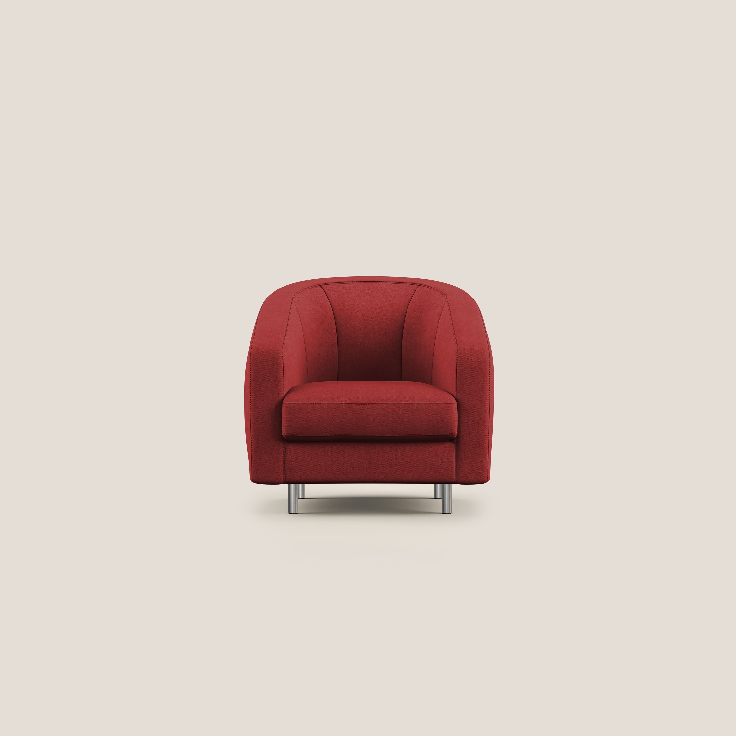 Sally Poltroncina in tessuto morbido impermeabile T02 rosso - divani.store
