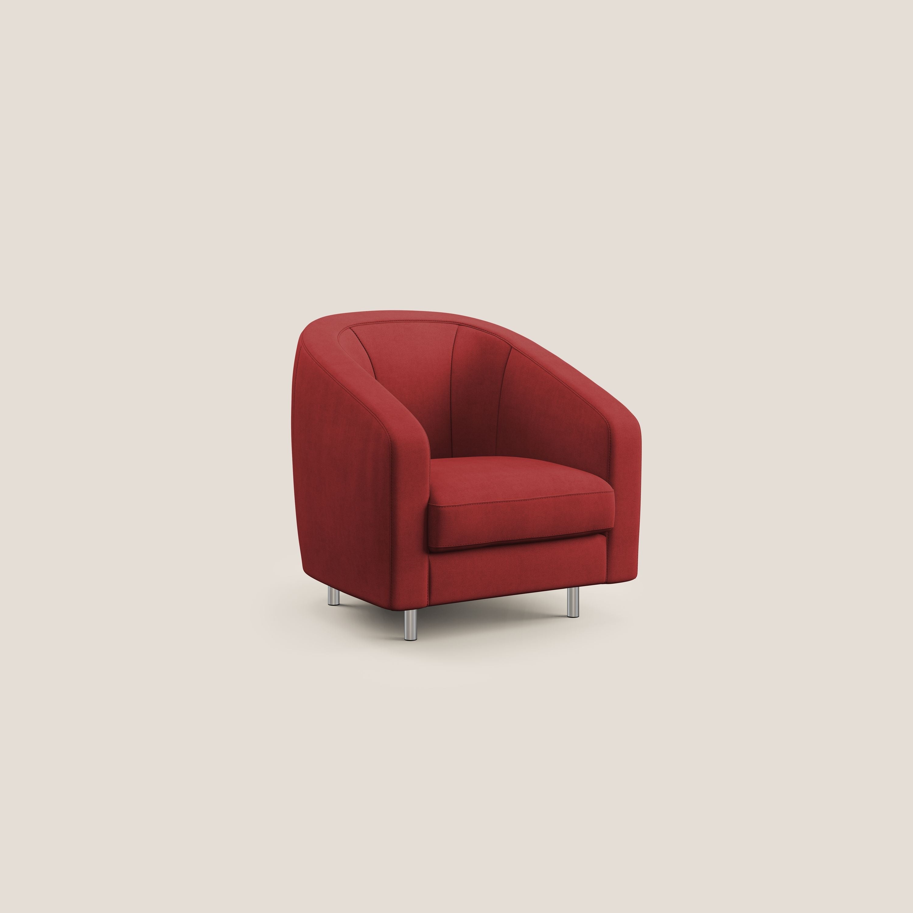 Sally Poltroncina in tessuto morbido impermeabile T02 rosso - divani.store
