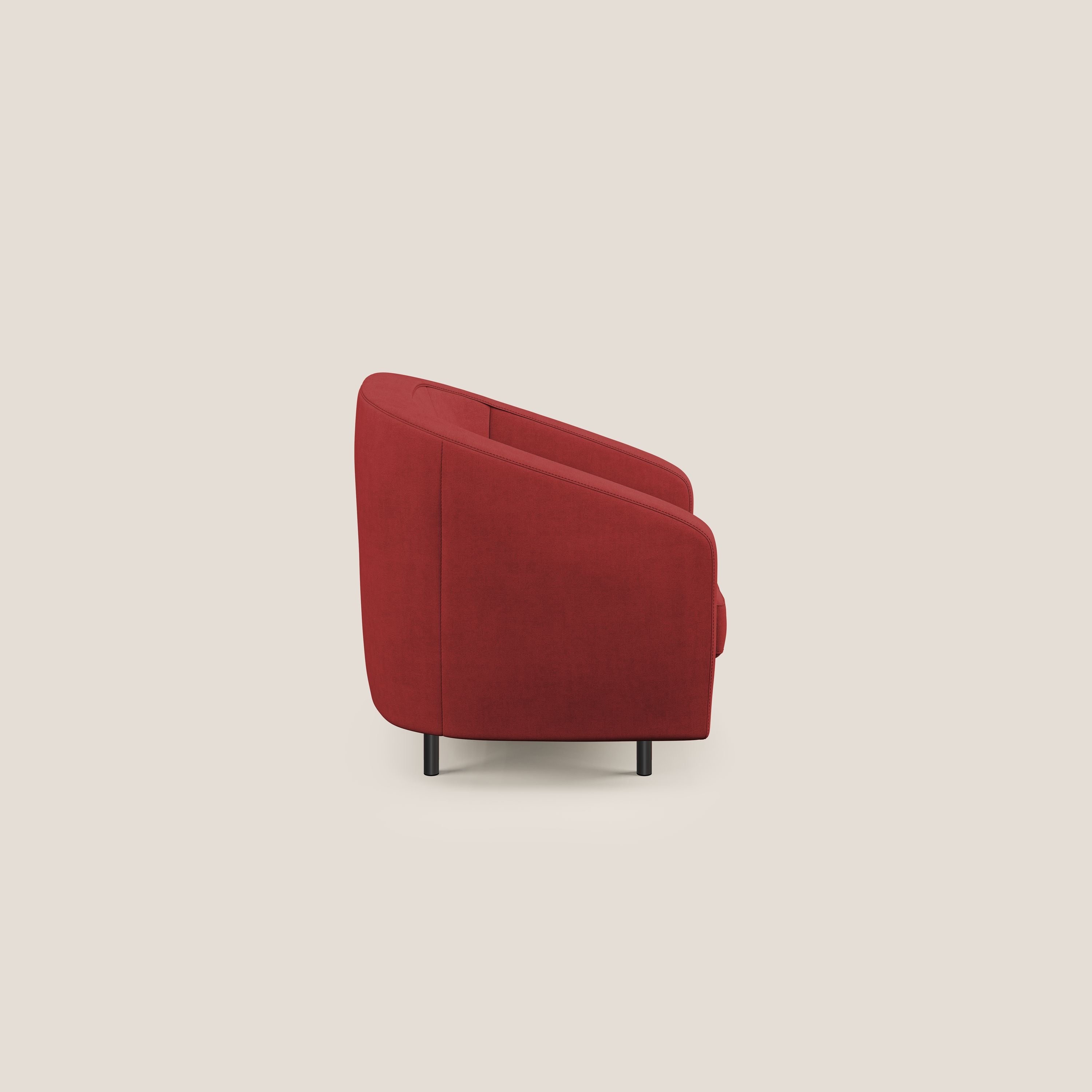 Pandora Poltroncina in tessuto morbido impermeabile T02 rosso - divani.store