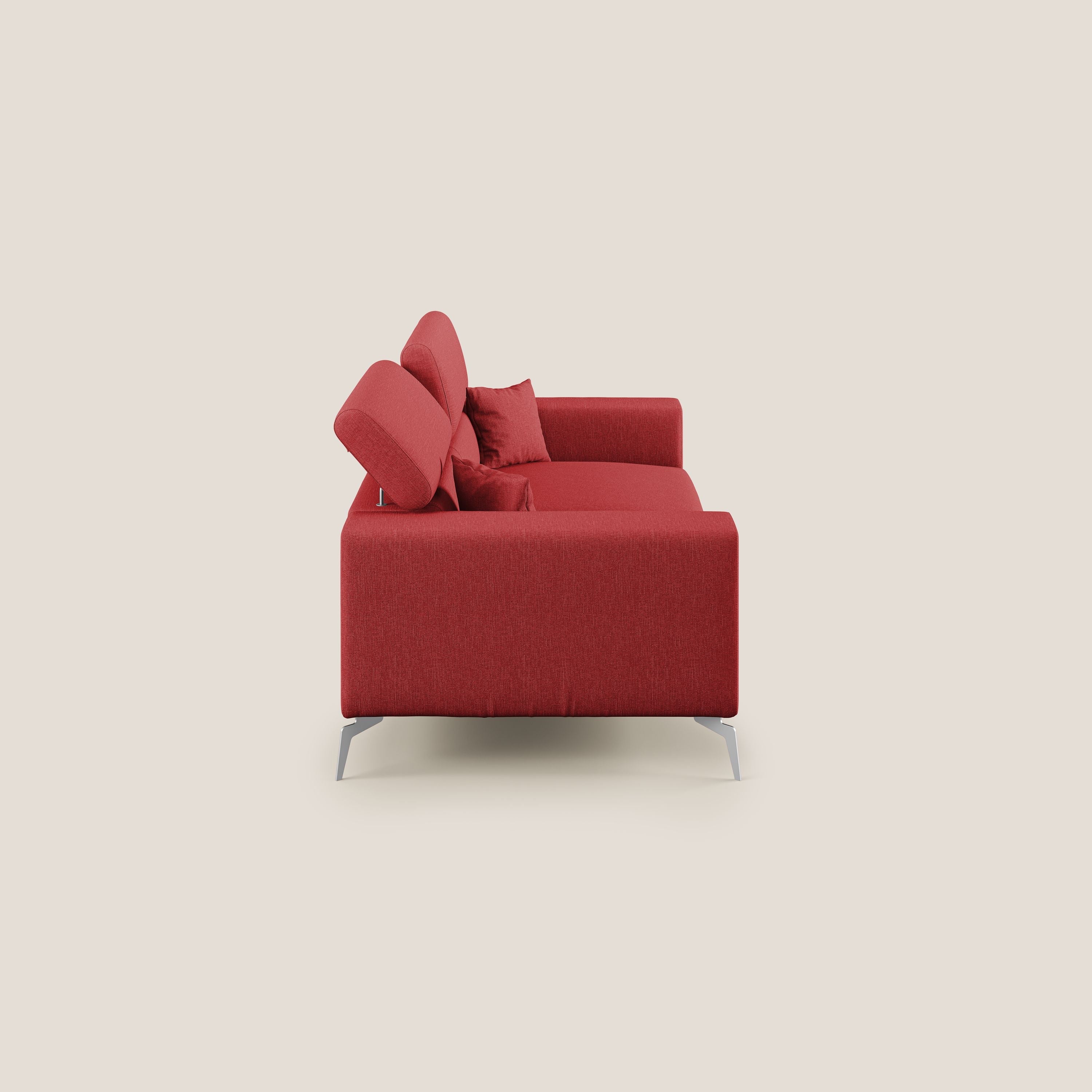 Blade Divano con poggiatesta reclinabili in tessuto impermeabile misto cotone T13 rosso - divani.store