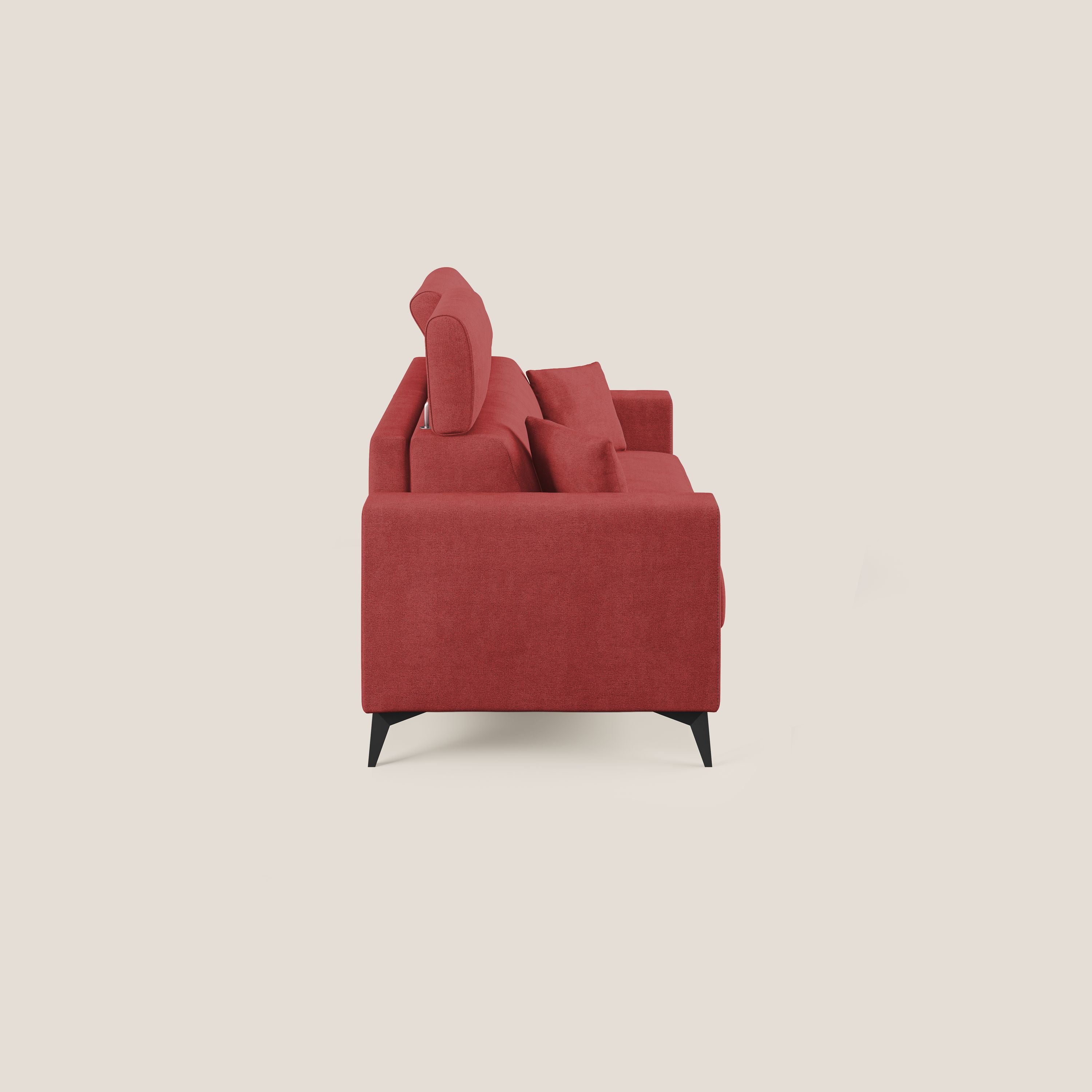 Pegaso divano letto con poggiatesta reclinabili e rivestimento T02 rosso - divani.store