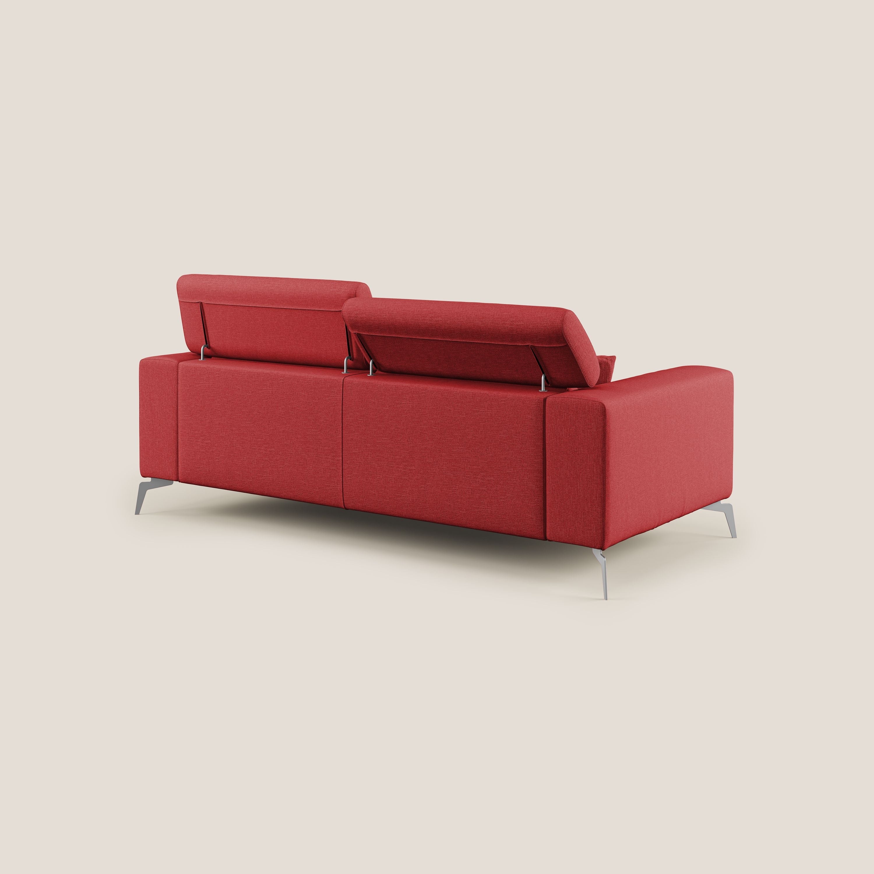 Blade Divano con poggiatesta reclinabili in tessuto impermeabile misto cotone T13 rosso - divani.store