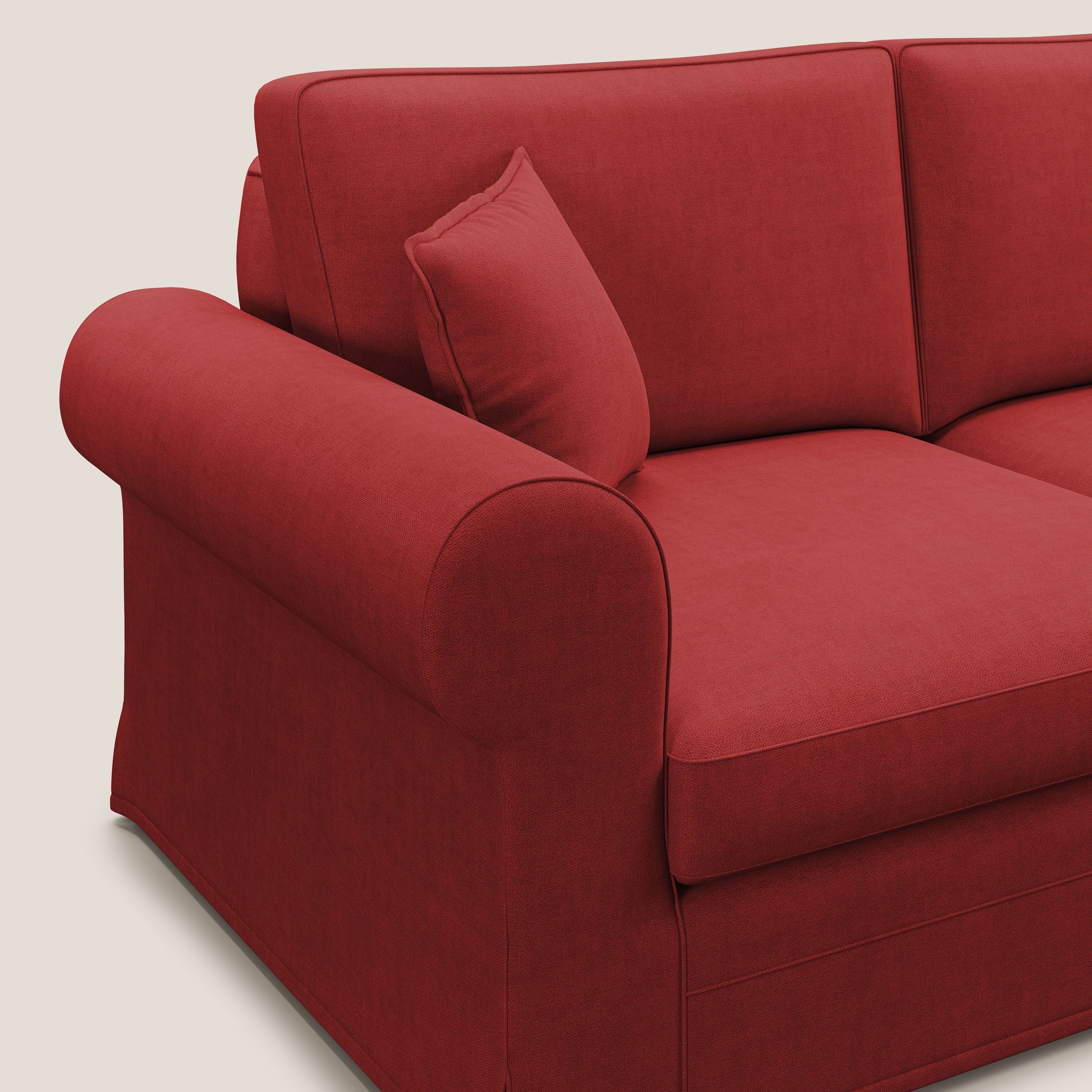 Lady divano classico in piuma d'oca realizzato con tessuto impermeabile T02 rosso - divani.store