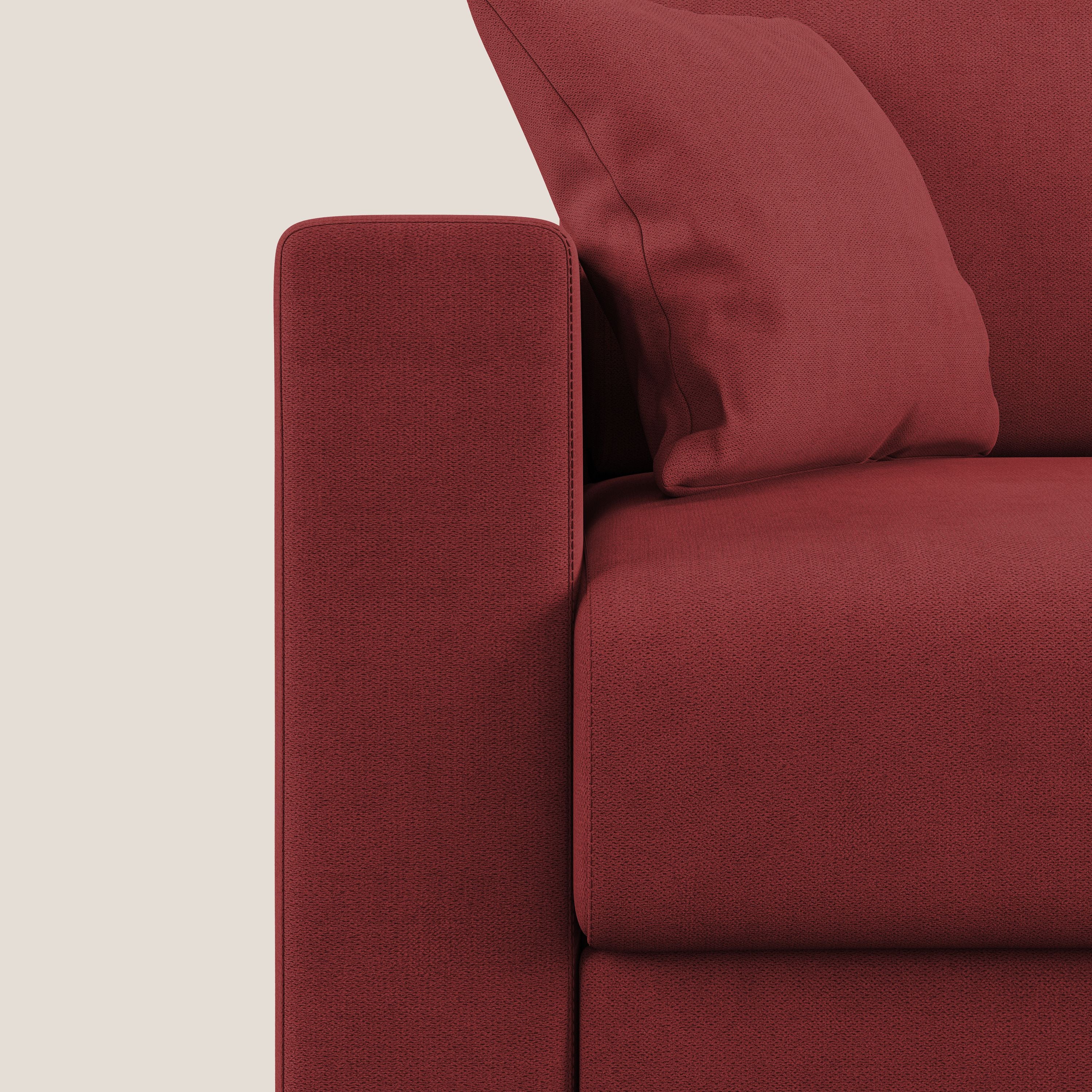 Kafka divano letto matrimoniale in morbido tessuto impermeabile T02 rosso - divani.store