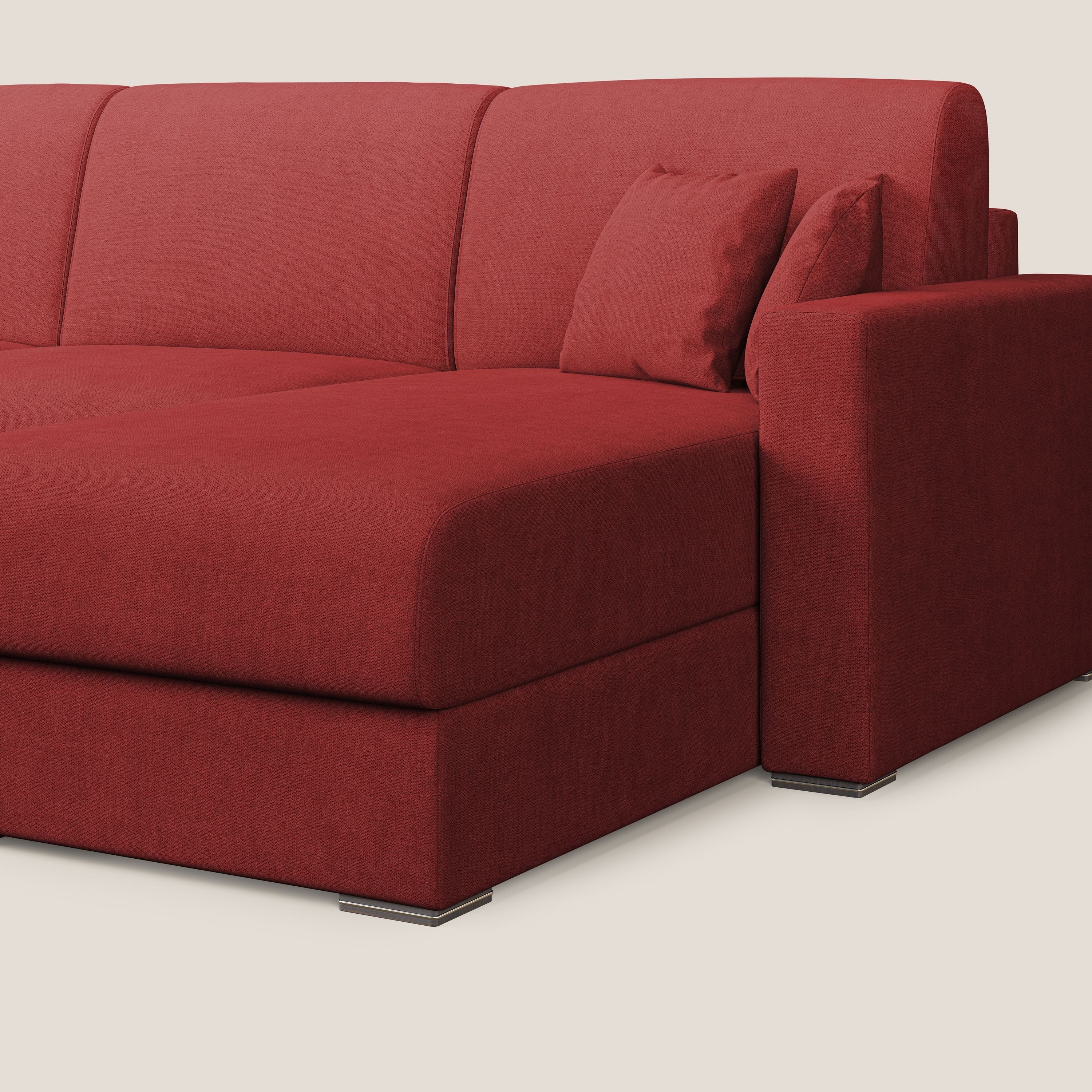 Best Divano letto angolare in tessuto impermeabile T02 rosso - divani.store