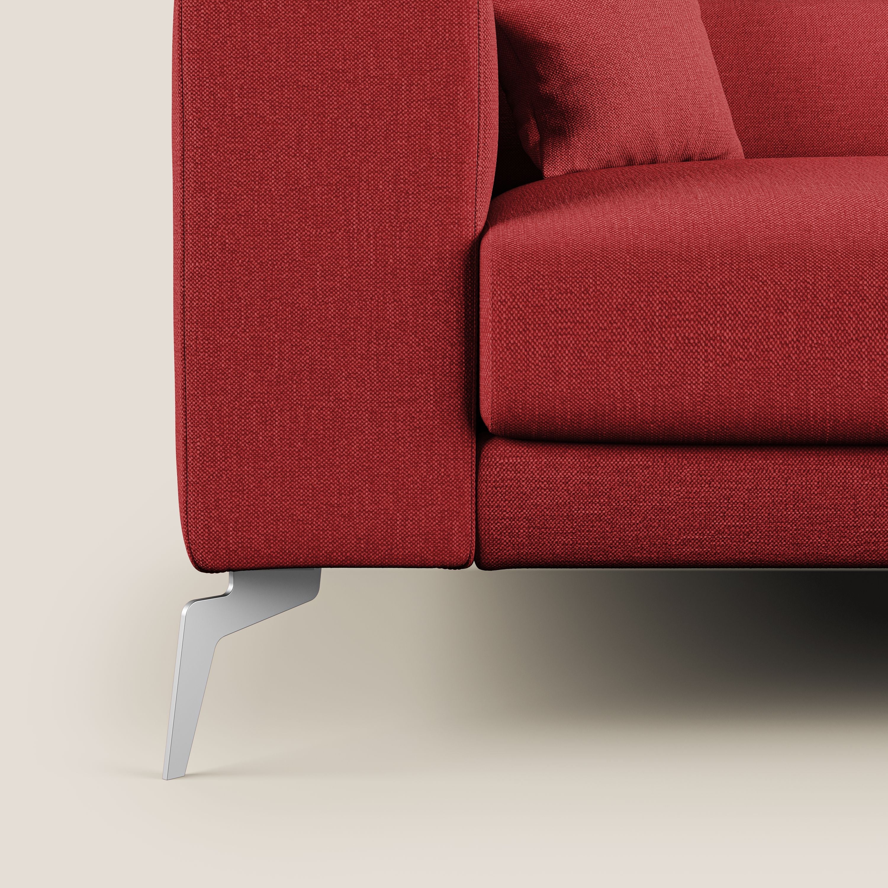 Blade Divano con poggiatesta reclinabili in tessuto impermeabile misto cotone T13 rosso - divani.store