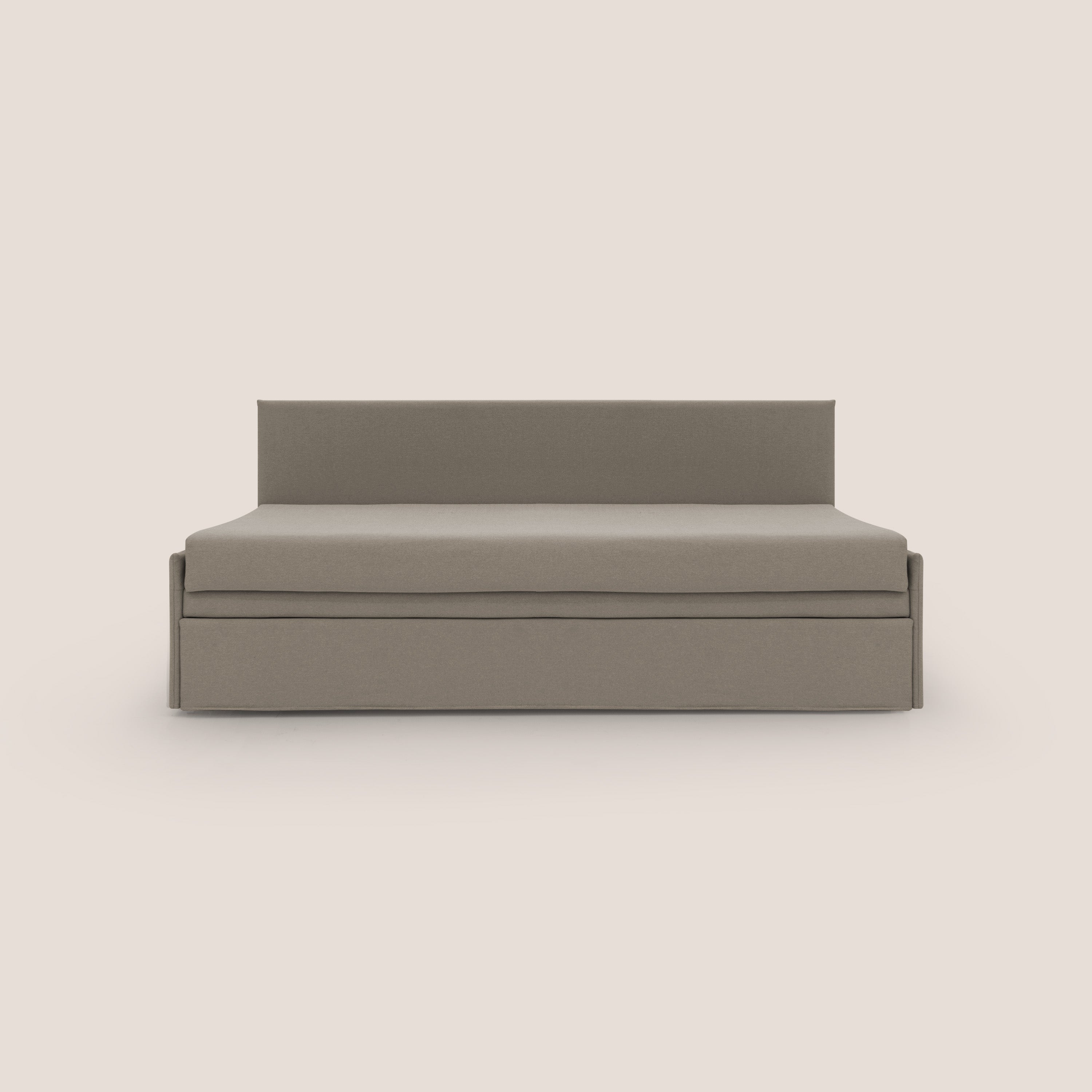 Naviglio Divano duplex con doppio letto in tessuto simil cotone impermeabile T13 tortora - divani.store