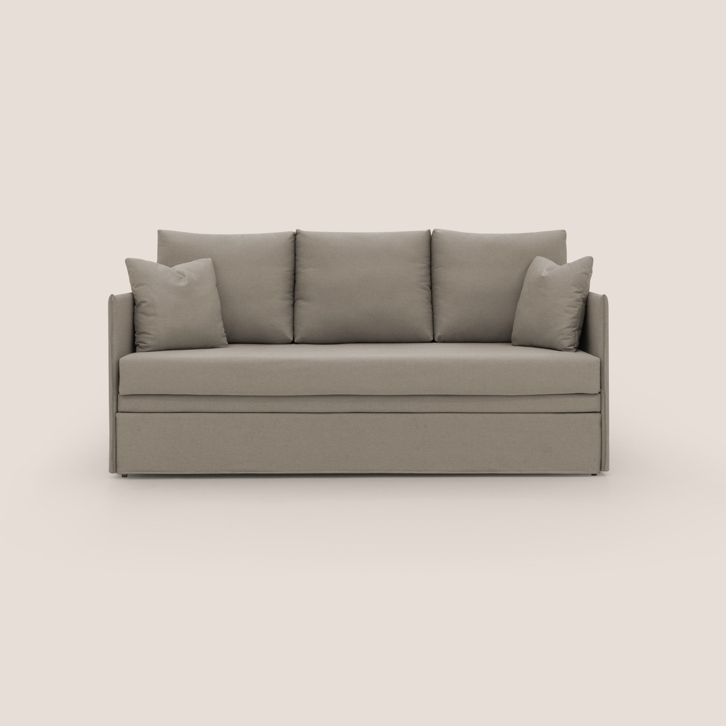 Brera Divano duplex con doppio letto in tessuto simil cotone impermeabile T13 tortora - divani.store
