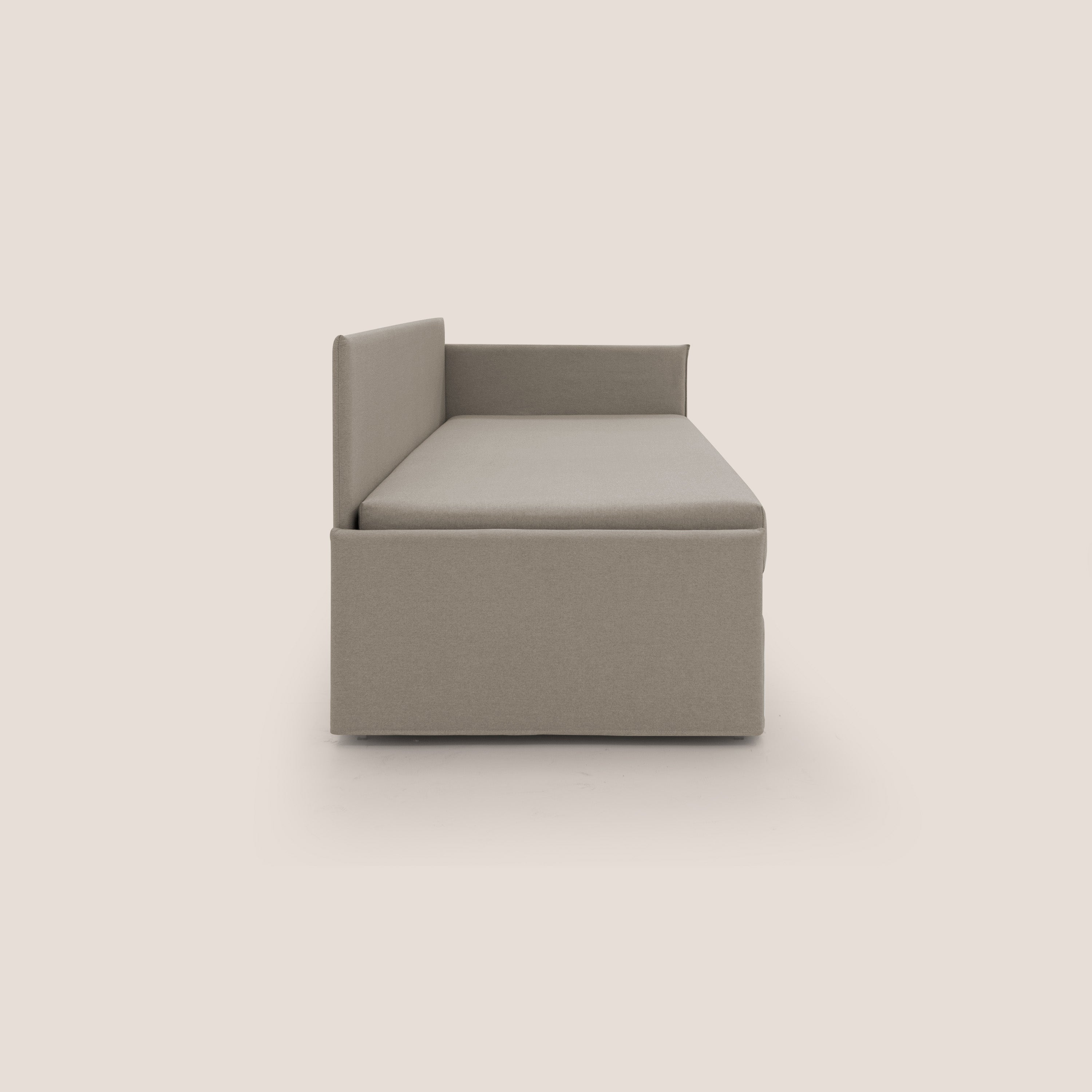 Durini Divano duplex con doppio letto in tessuto simil cotone impermeabile T13 tortora - divani.store