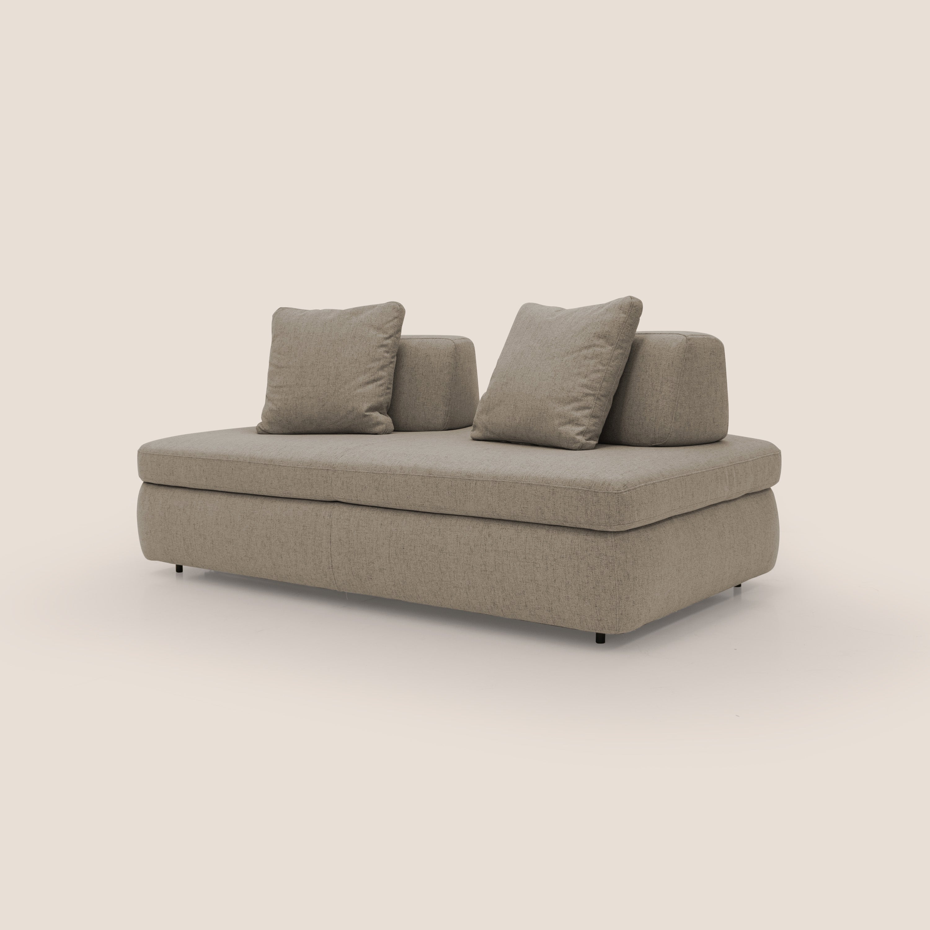 Gransasso Divano letto matrimoniale dal DESIGN innovativo in tessuto impermeabile T03 marrone - divani.store