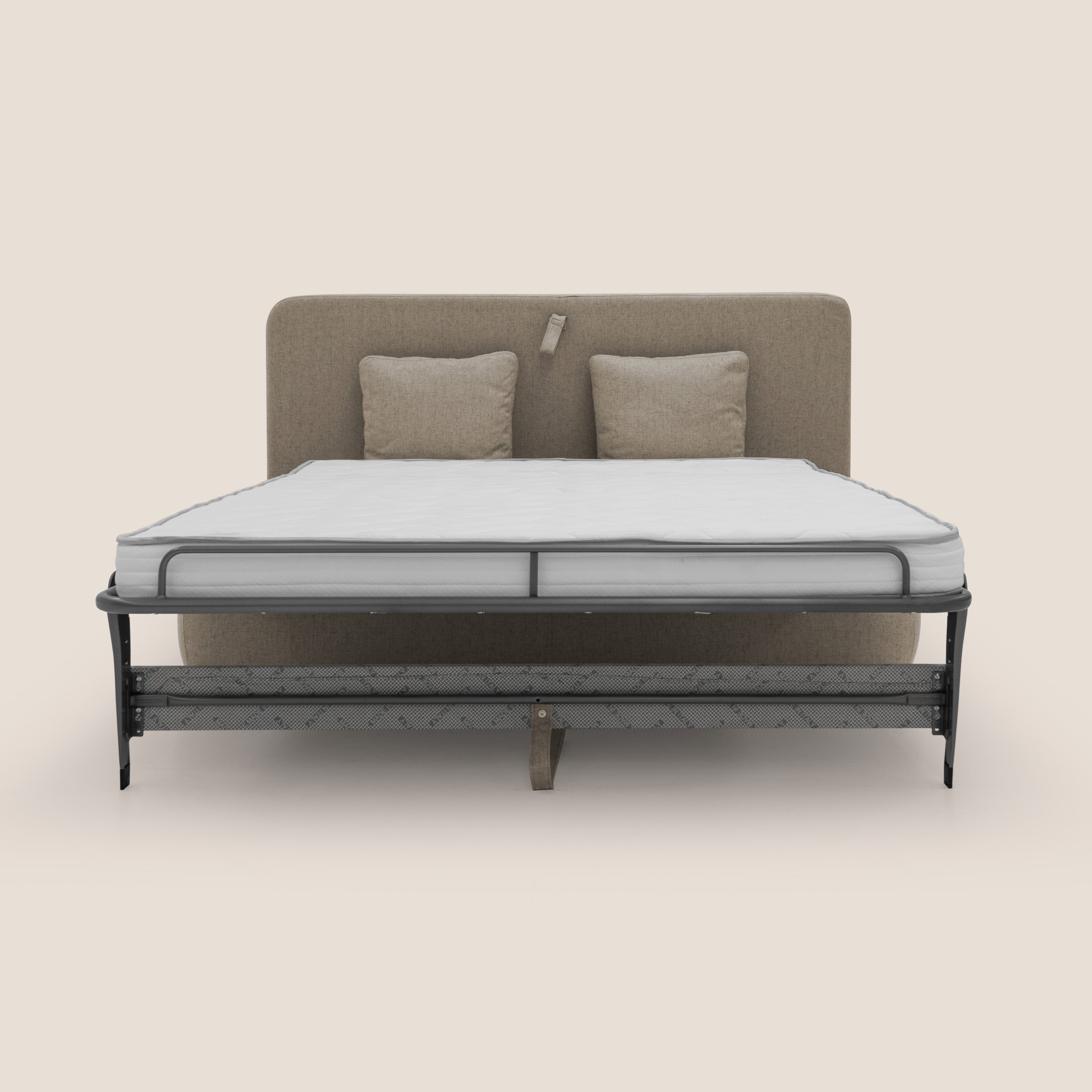 Gransasso Divano letto matrimoniale dal DESIGN innovativo in tessuto impermeabile T03 marrone - divani.store