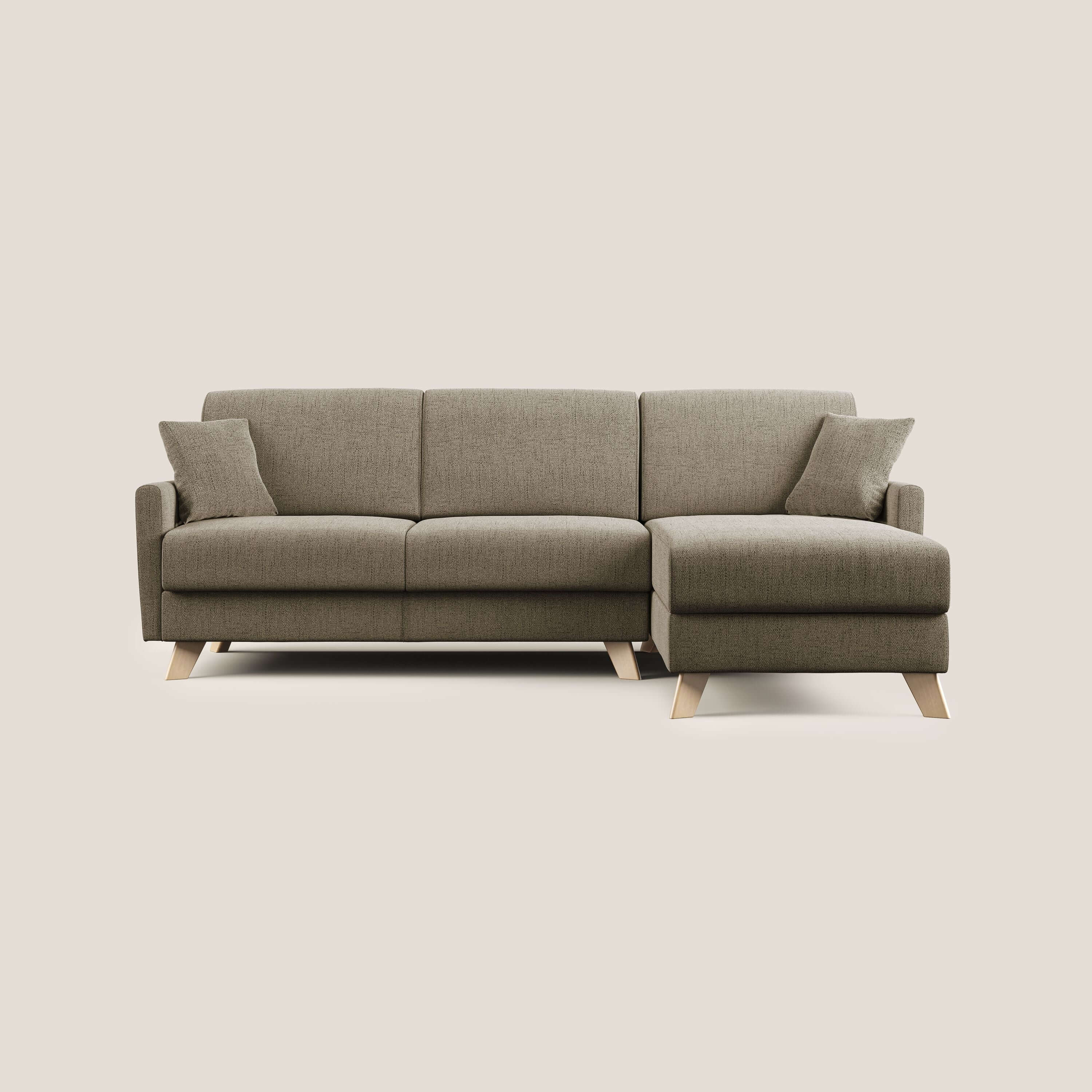 Edgar divano letto angolare in tessuto felis impermeabile T03 marrone - divani.store