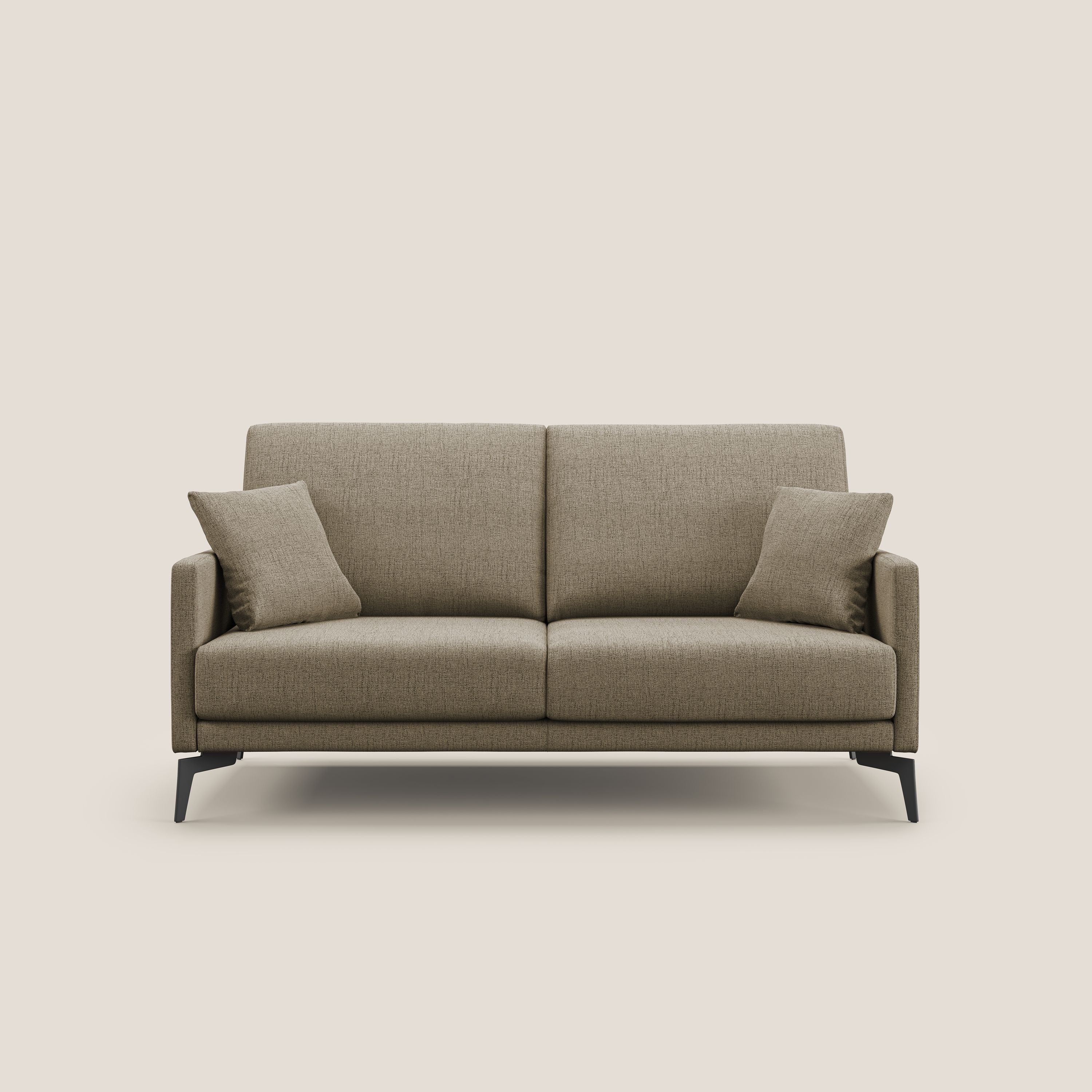 Saturno divano moderno in tessuto morbido impermeabile T03 marrone - divani.store