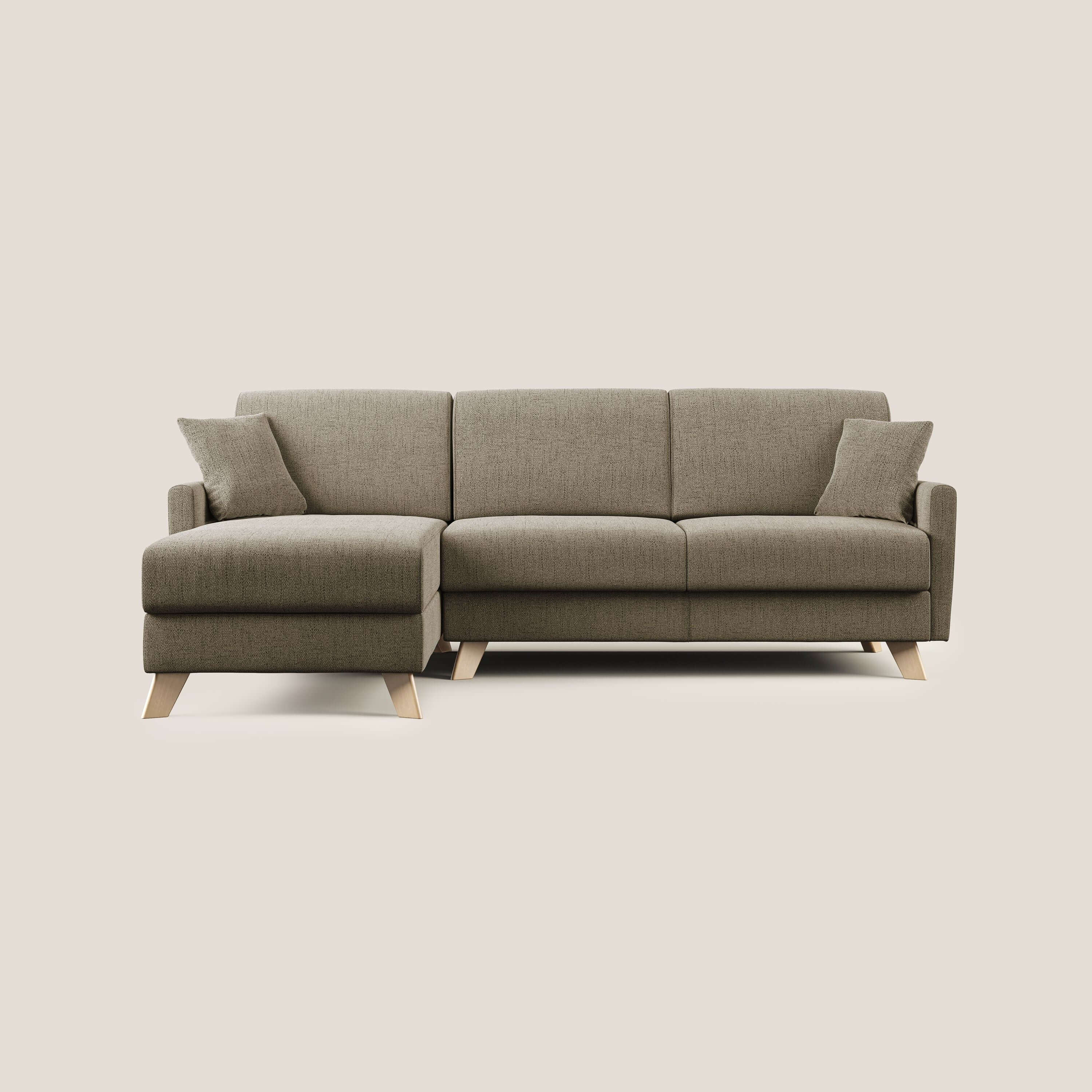 Edgar divano letto angolare in tessuto felis impermeabile T03 marrone - divani.store