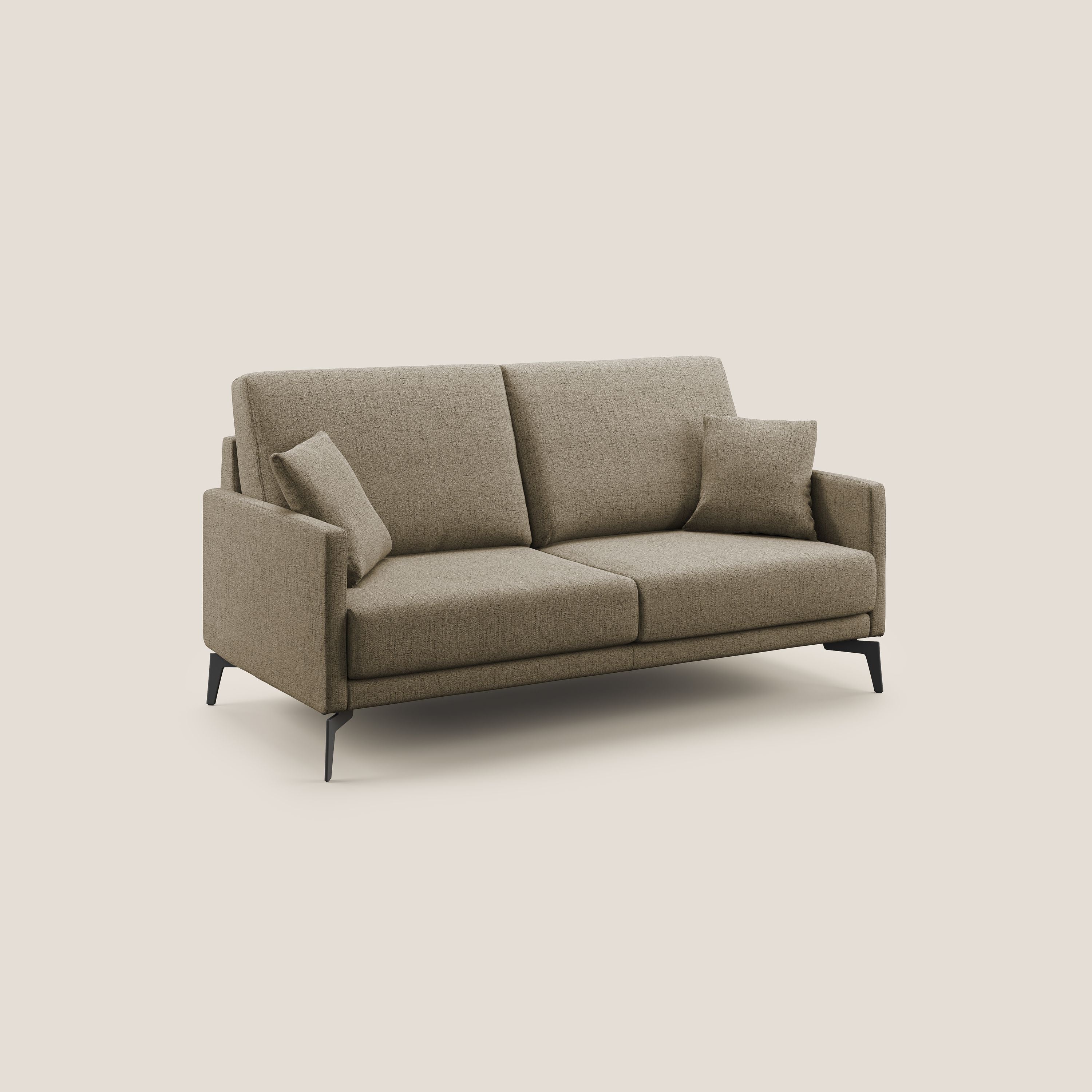 Saturno divano moderno in tessuto morbido impermeabile T03 marrone - divani.store