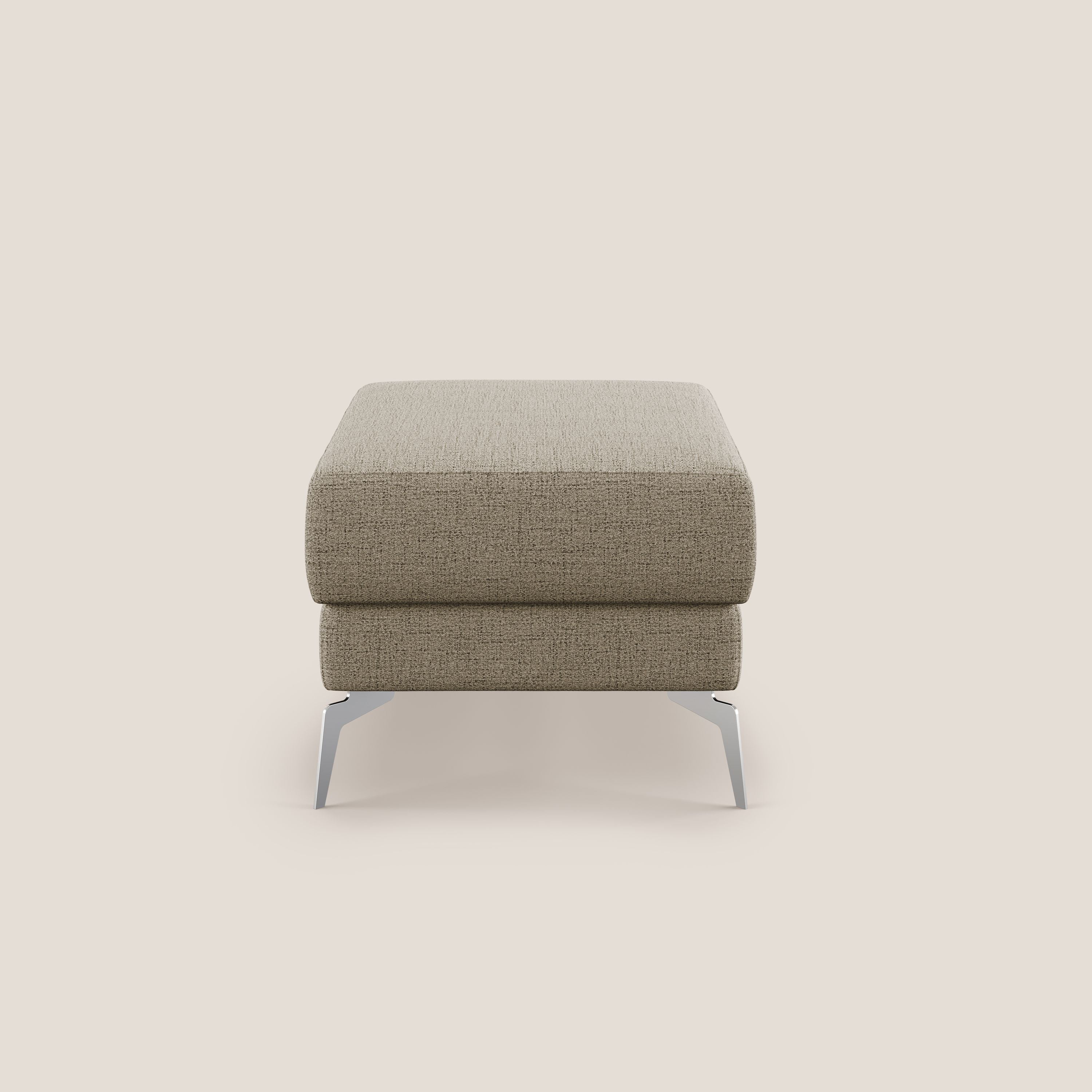 Star Pouf con piedini alti in tessuto impermeabile fiammato T03 marrone - divani.store