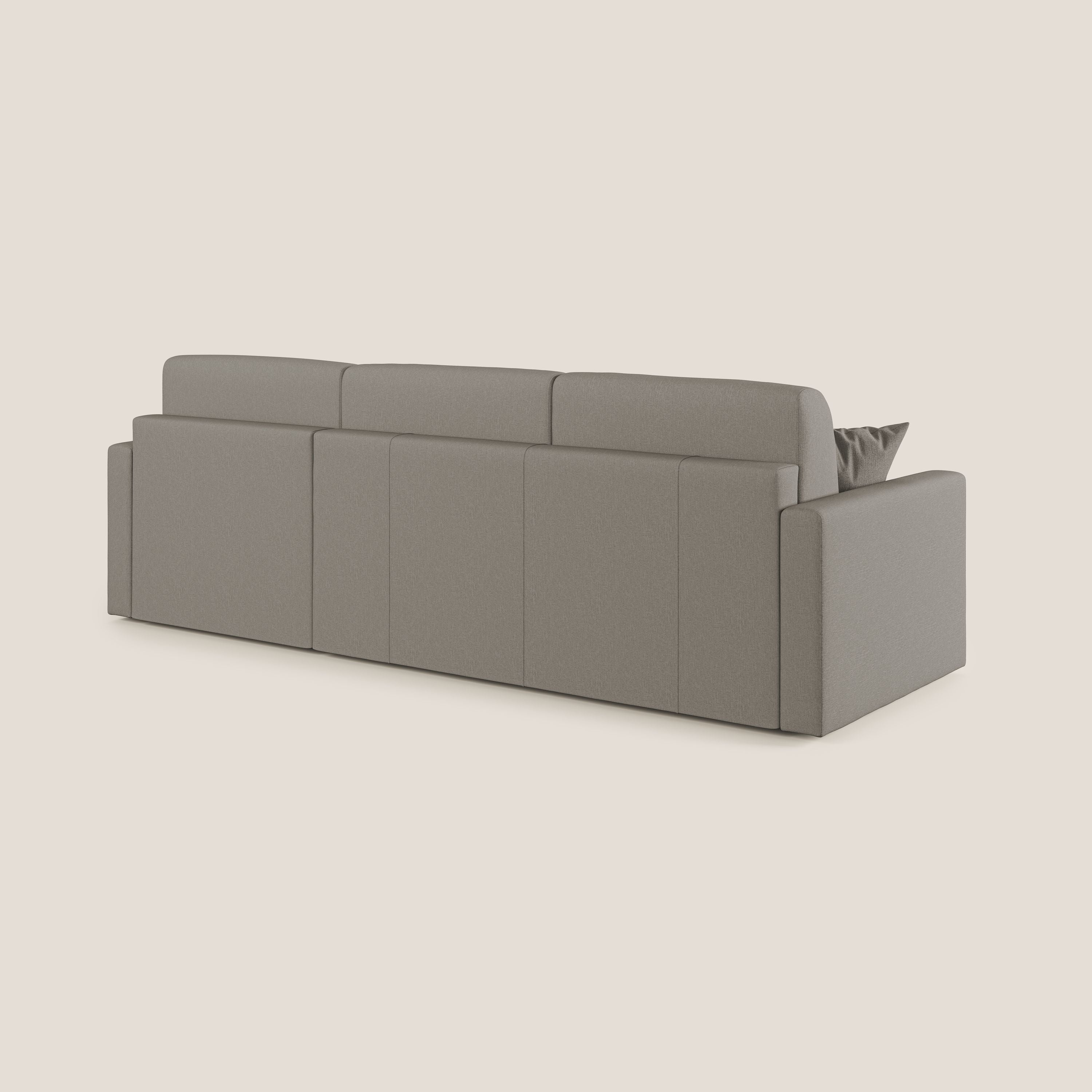 Chris Divano letto angolare 5 posti in tessuto impermeabile T13 tortora - divani.store