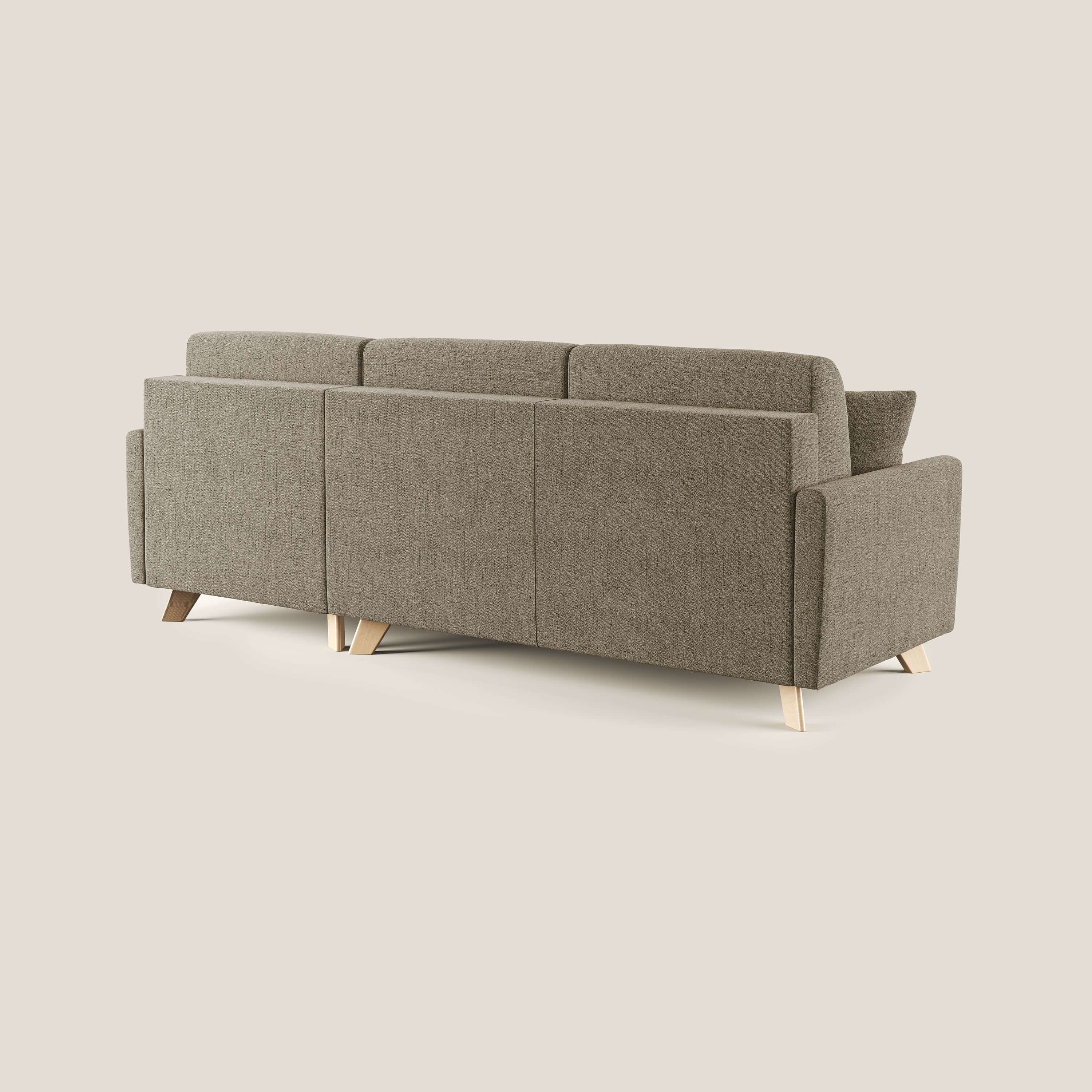 Edgar divano letto angolare in tessuto felis impermeabile T03 marrone - divani.store